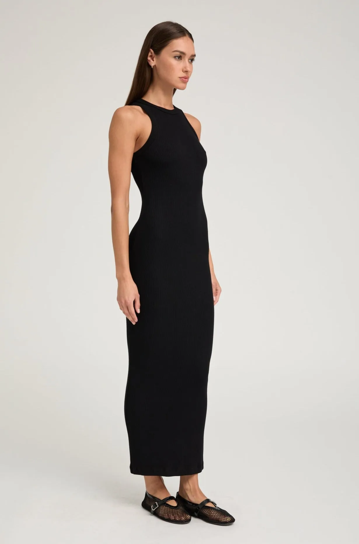 Black Rib Racer Maxi Dress PR sold by SPRWMN product image thumbnail 2