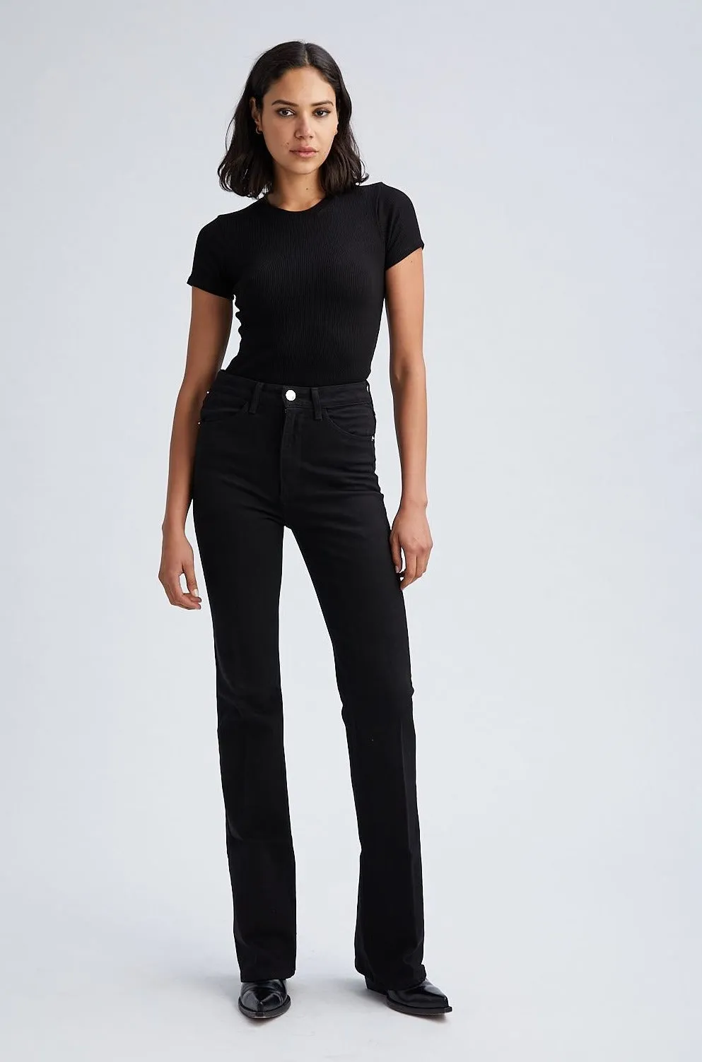 Stevie Micro Flare Denim PR sold by SPRWMN