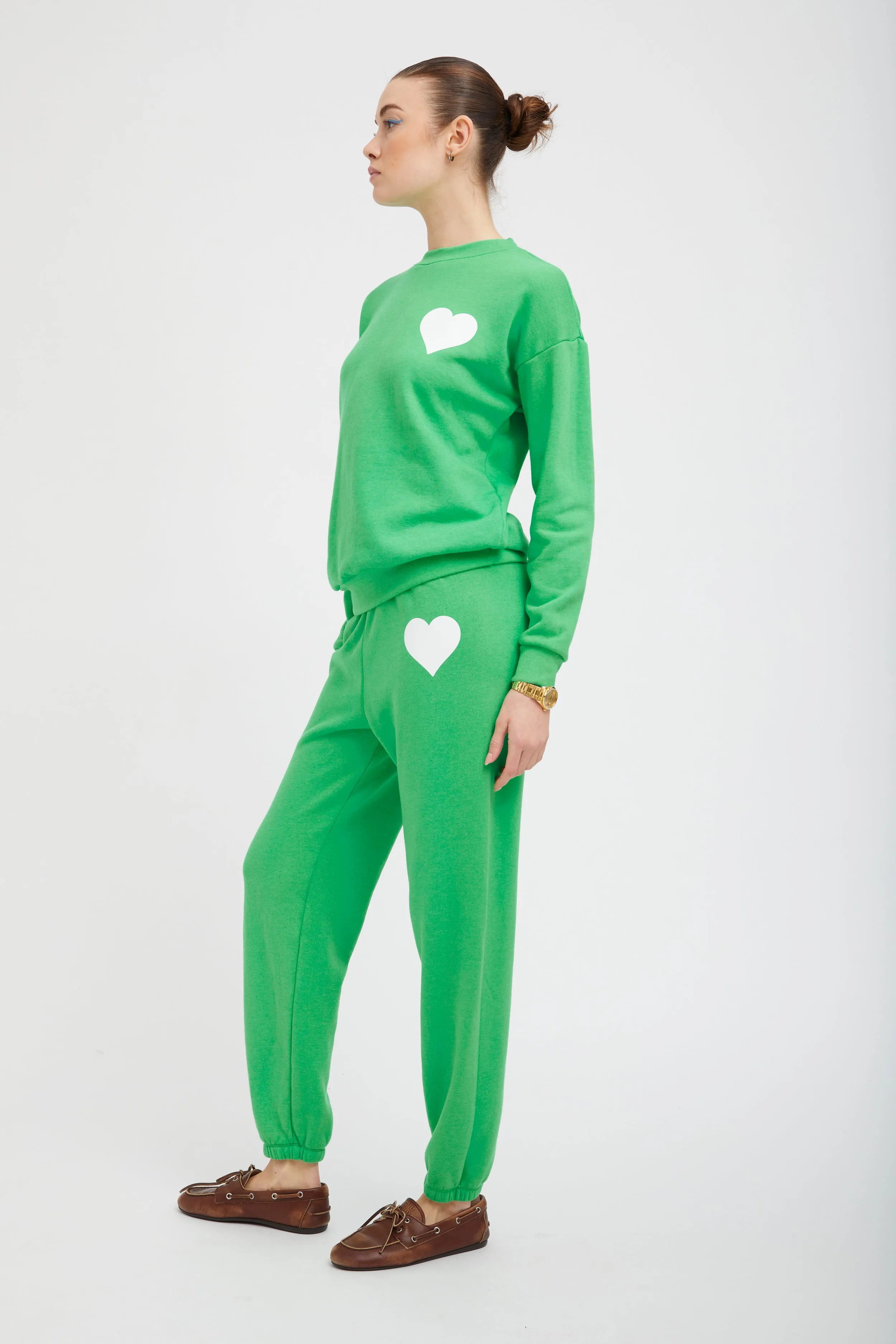 Bright Green Heart Sweatshirt sold by SPRWMN product image thumbnail 3