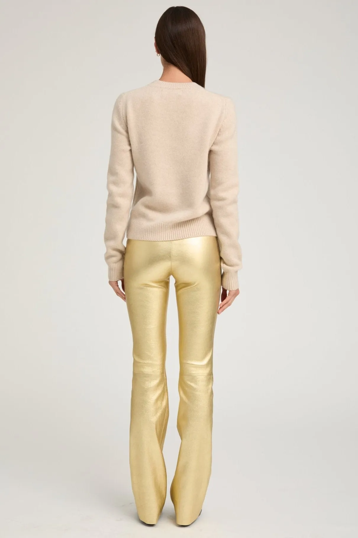 Metallic Gold Leather Micro Flare PR sold by SPRWMN product image thumbnail 3