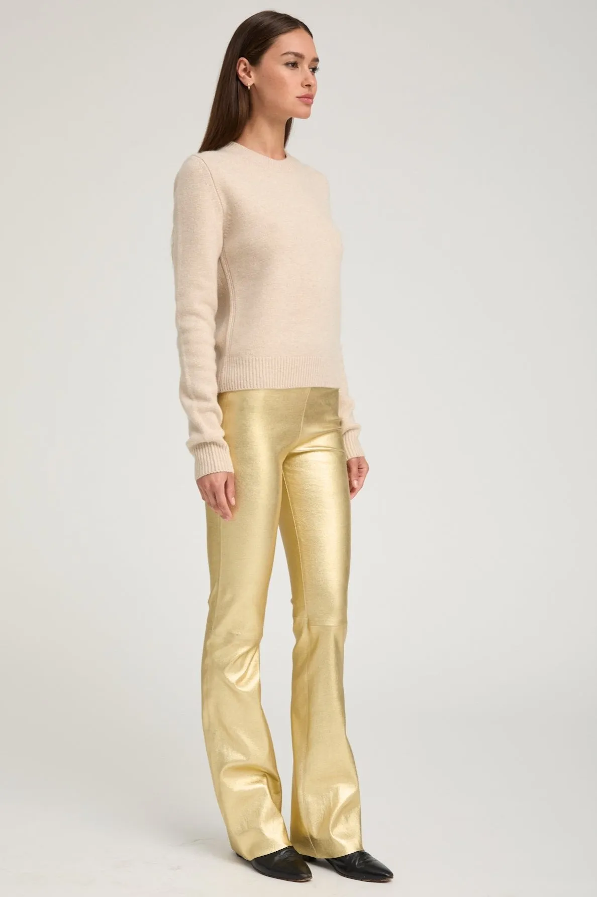 Metallic Gold Leather Micro Flare PR sold by SPRWMN product image thumbnail 2