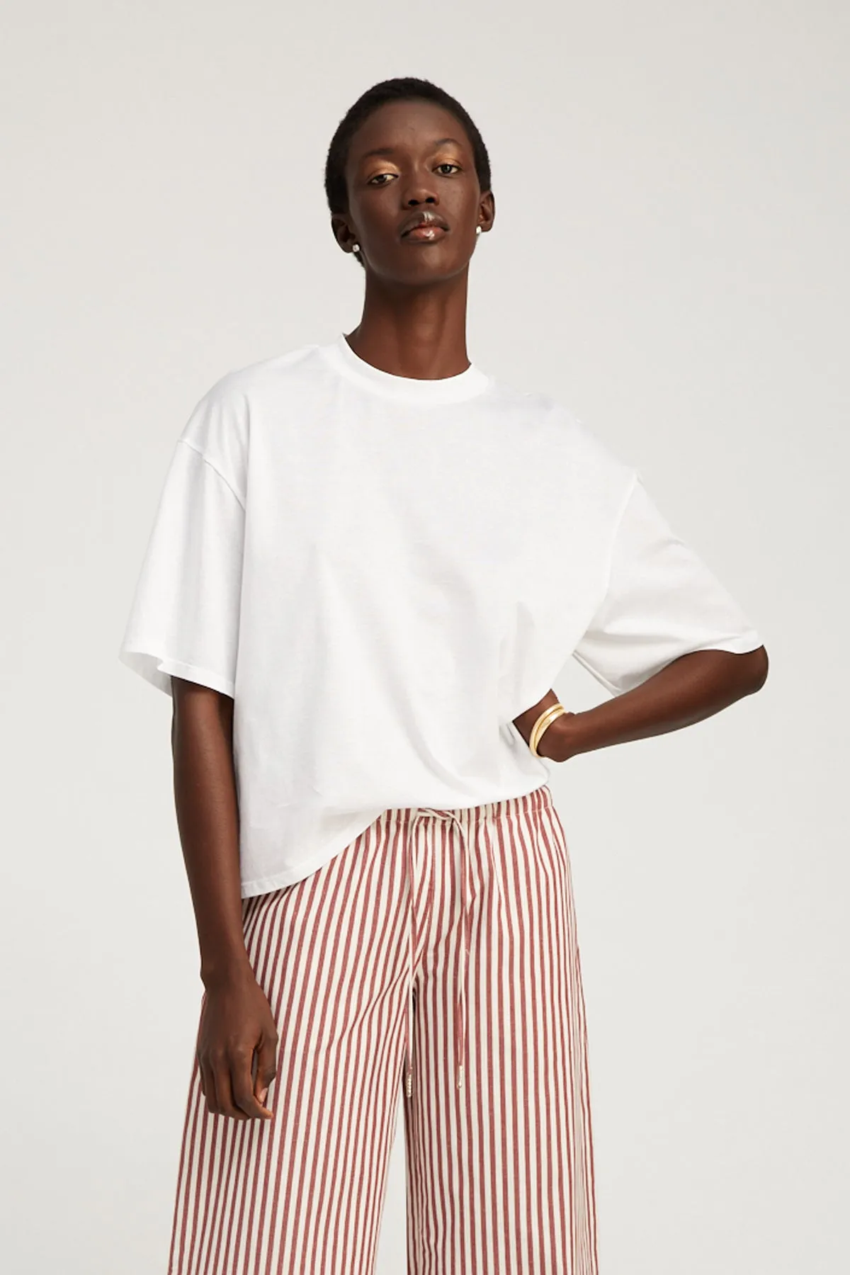 White Oversized Boxy Tee PR sold by SPRWMN