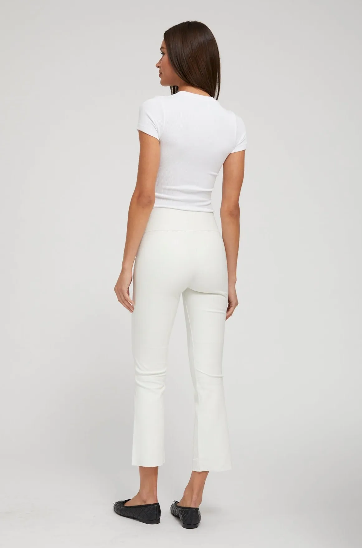 White Leather Crop Flare PR sold by SPRWMN product image thumbnail 5