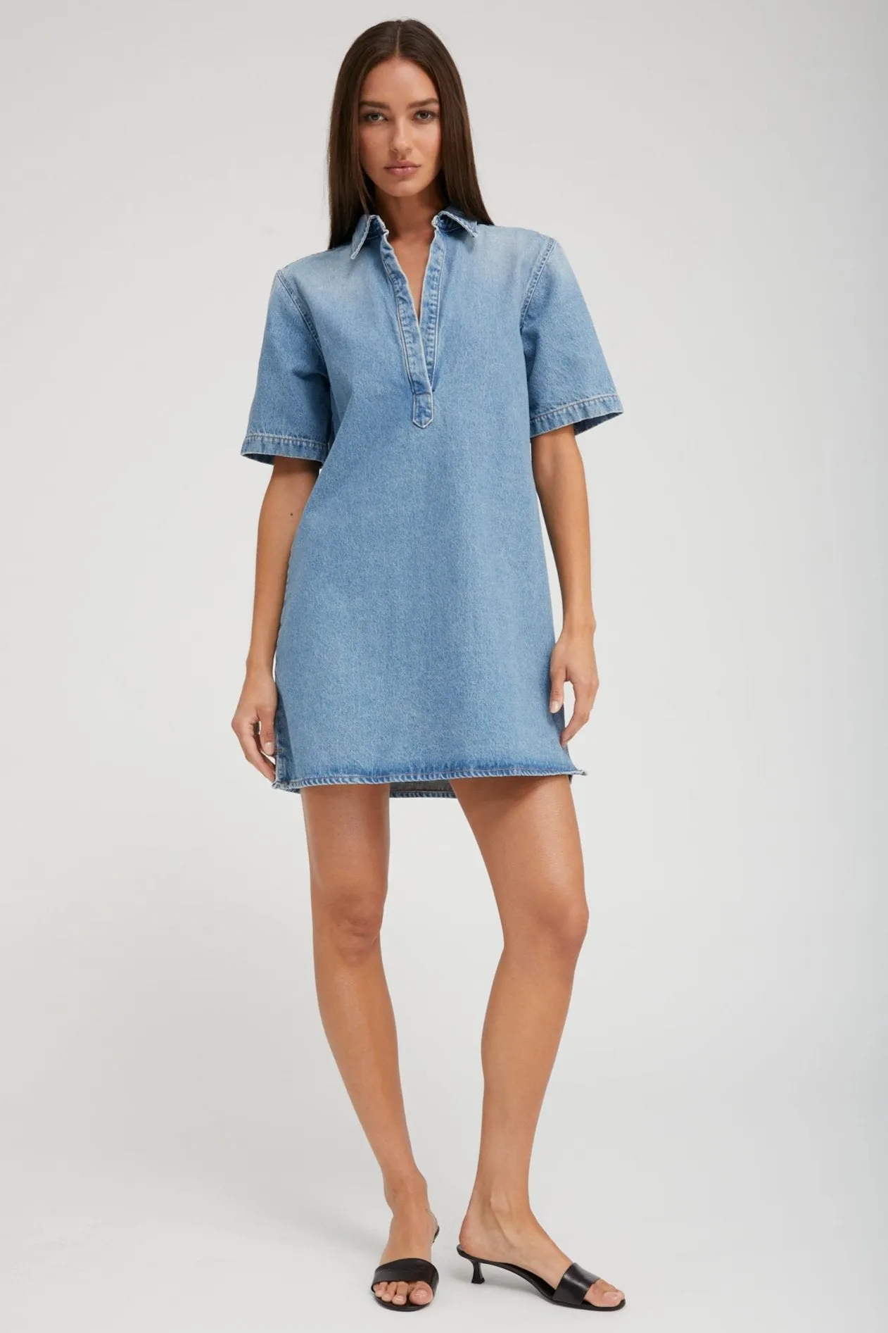 Paradis Denim Mini Henley Dress PR sold by SPRWMN product image thumbnail 2