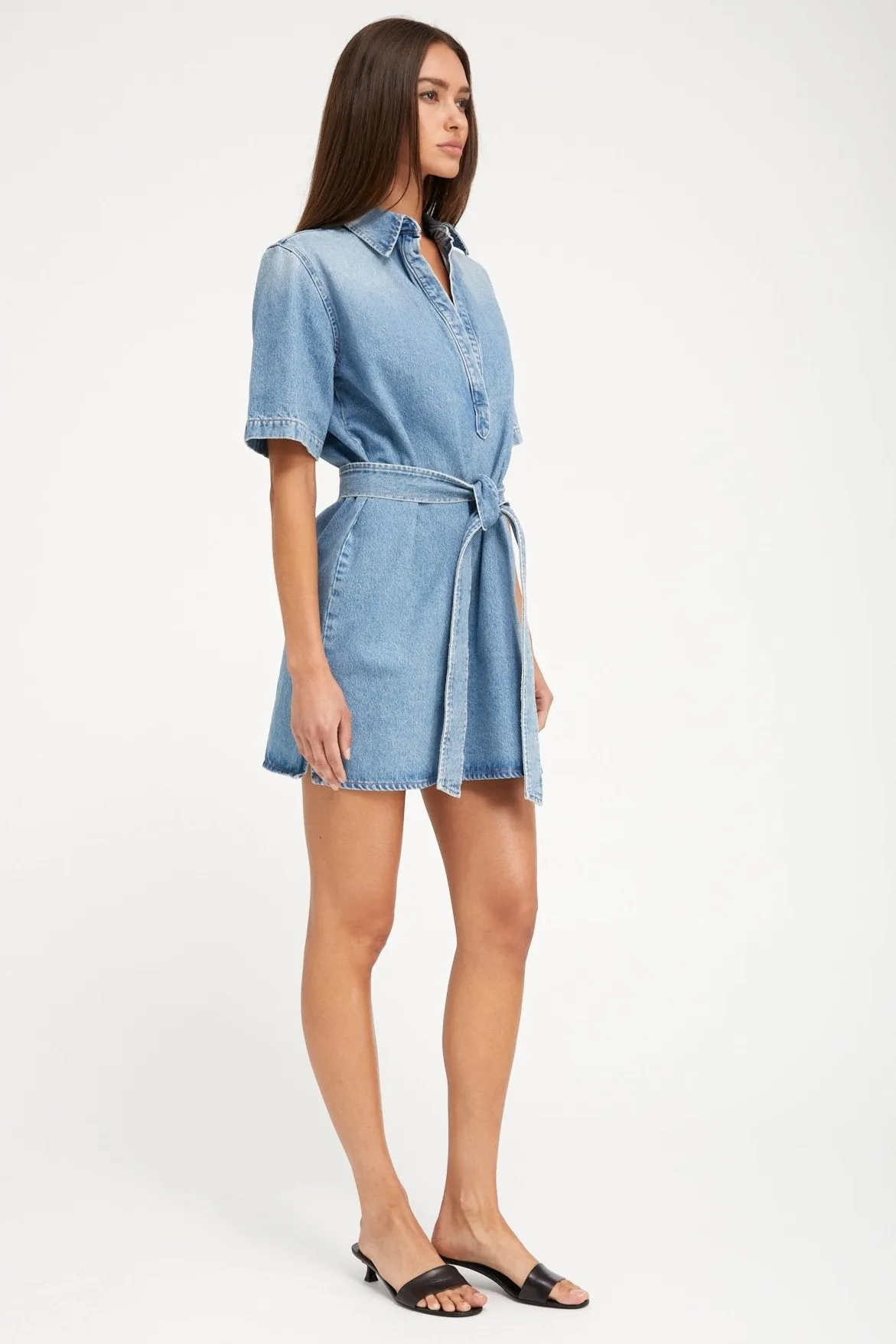Paradis Denim Mini Henley Dress PR sold by SPRWMN product image thumbnail 4
