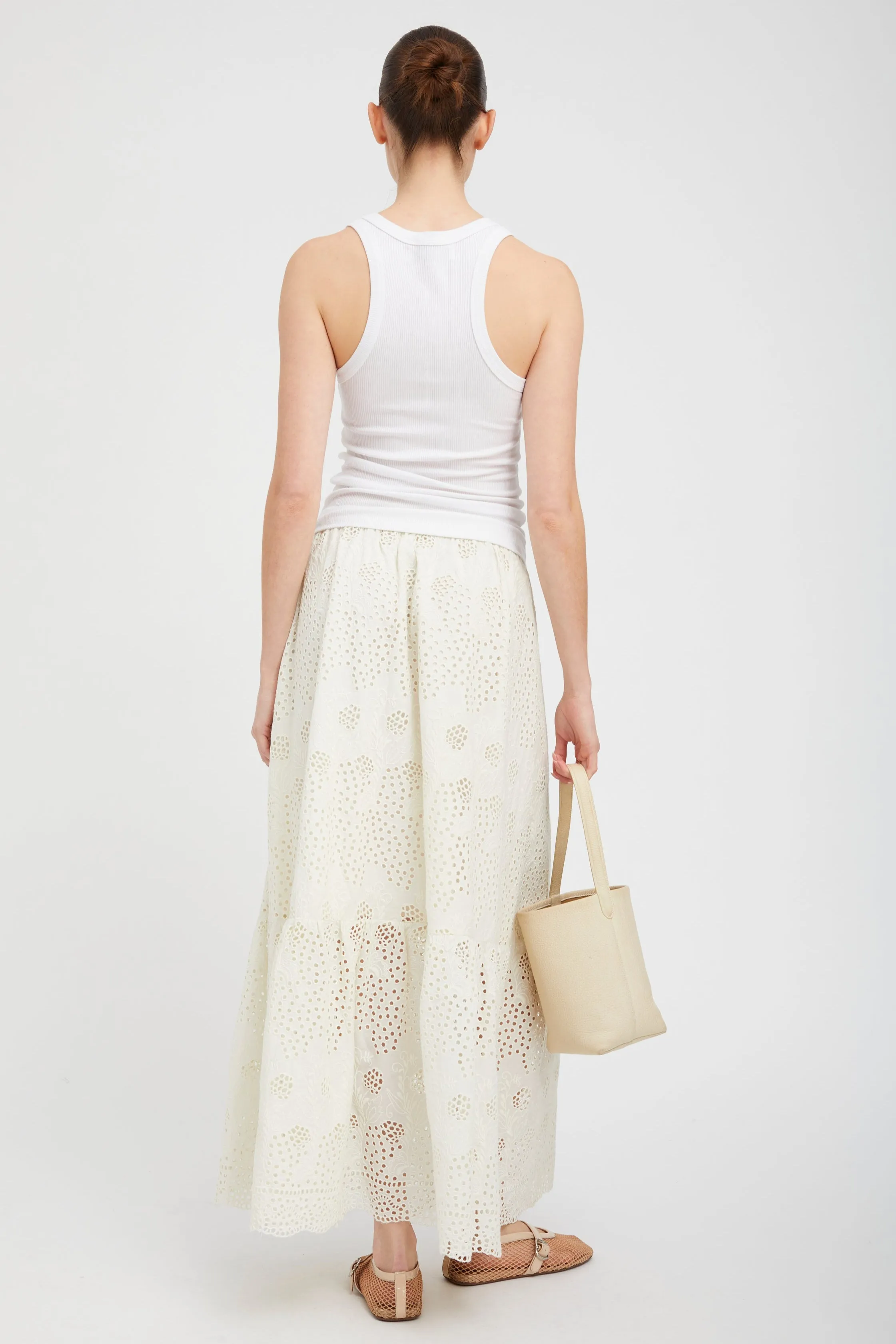 White Eyelet Ali Maxi Skirt sold by SPRWMN product image thumbnail 4