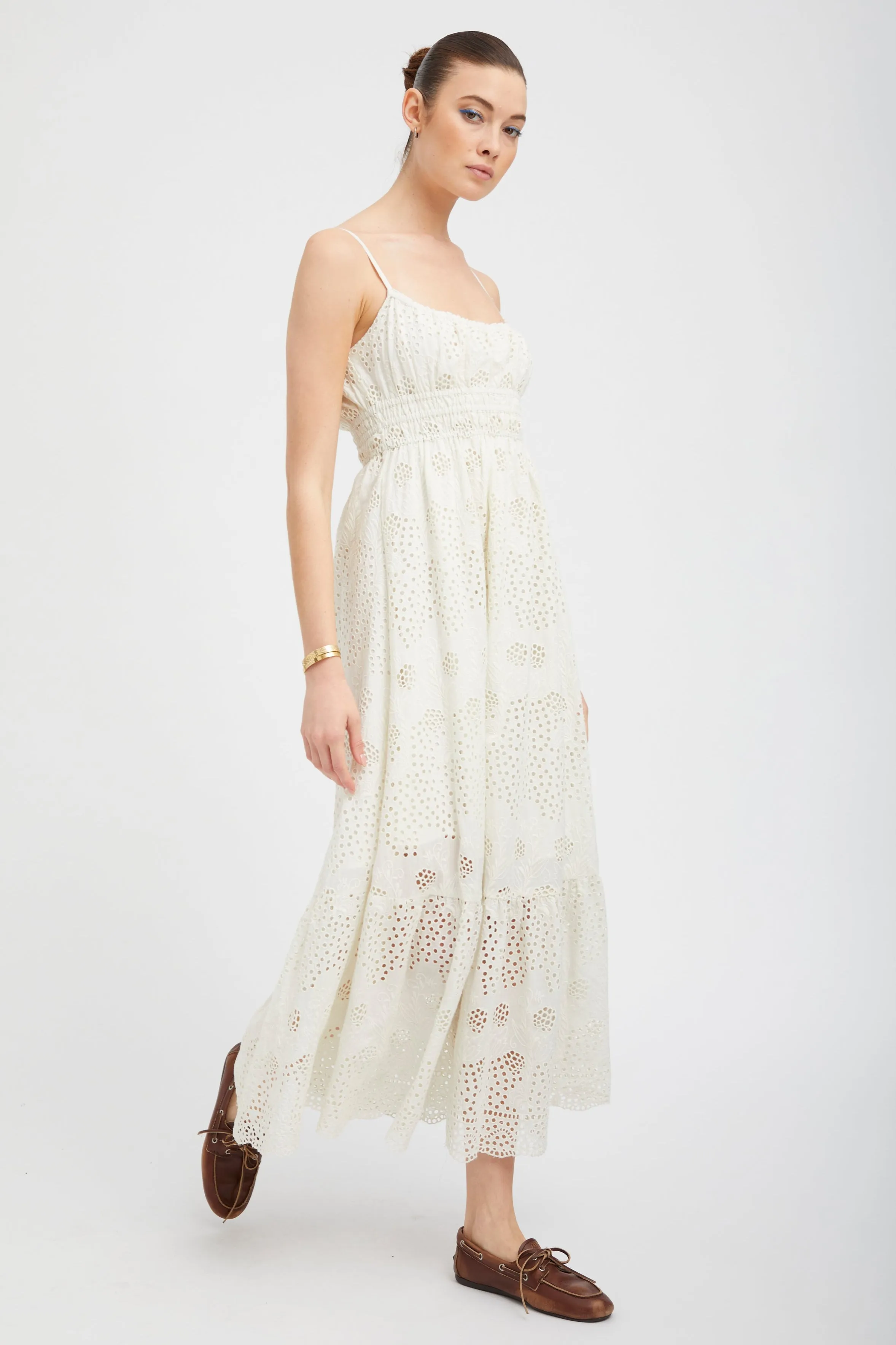 White Eyelet Ali Maxi Dress sold by SPRWMN product image thumbnail 5