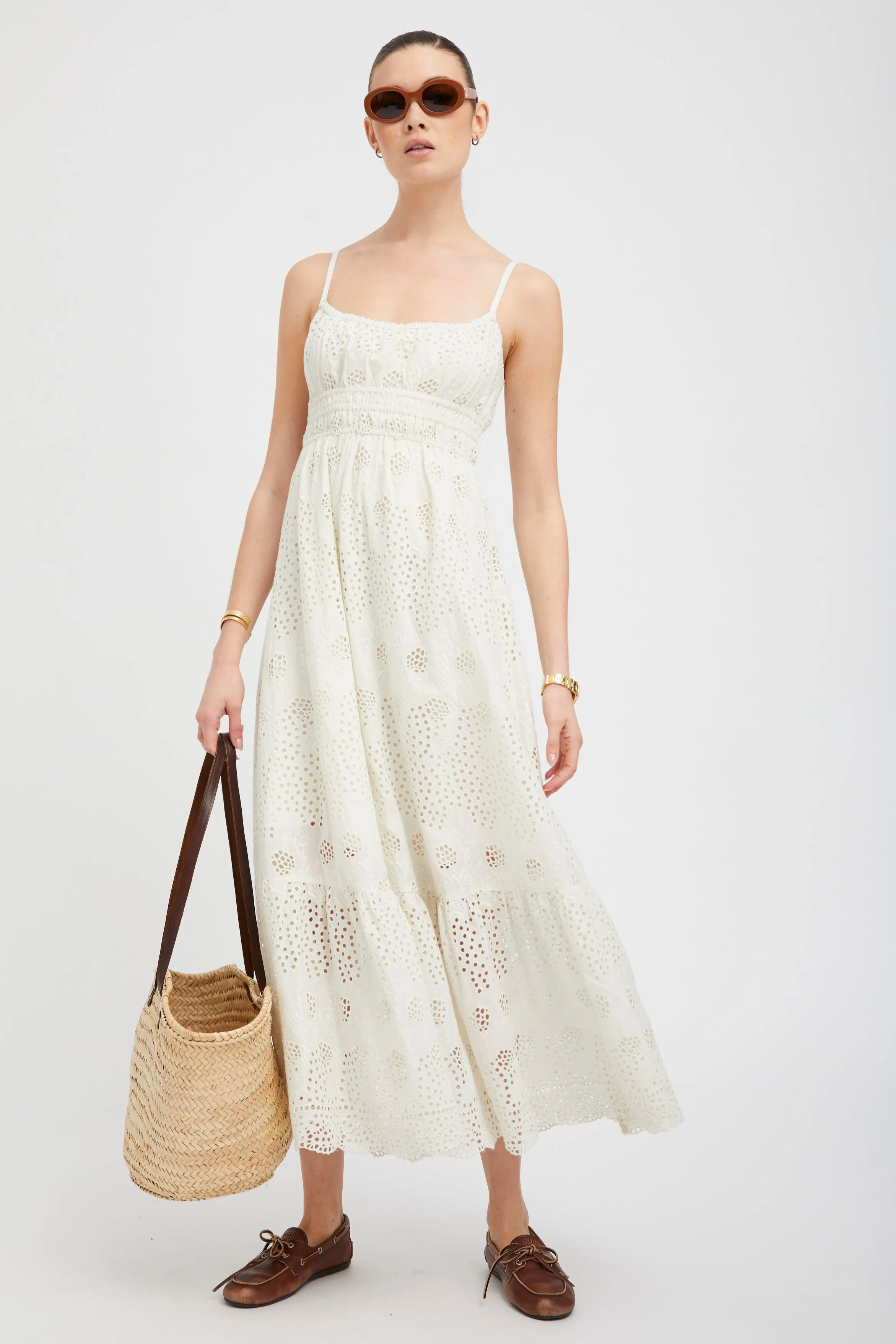 White Eyelet Ali Maxi Dress sold by SPRWMN product image thumbnail 4