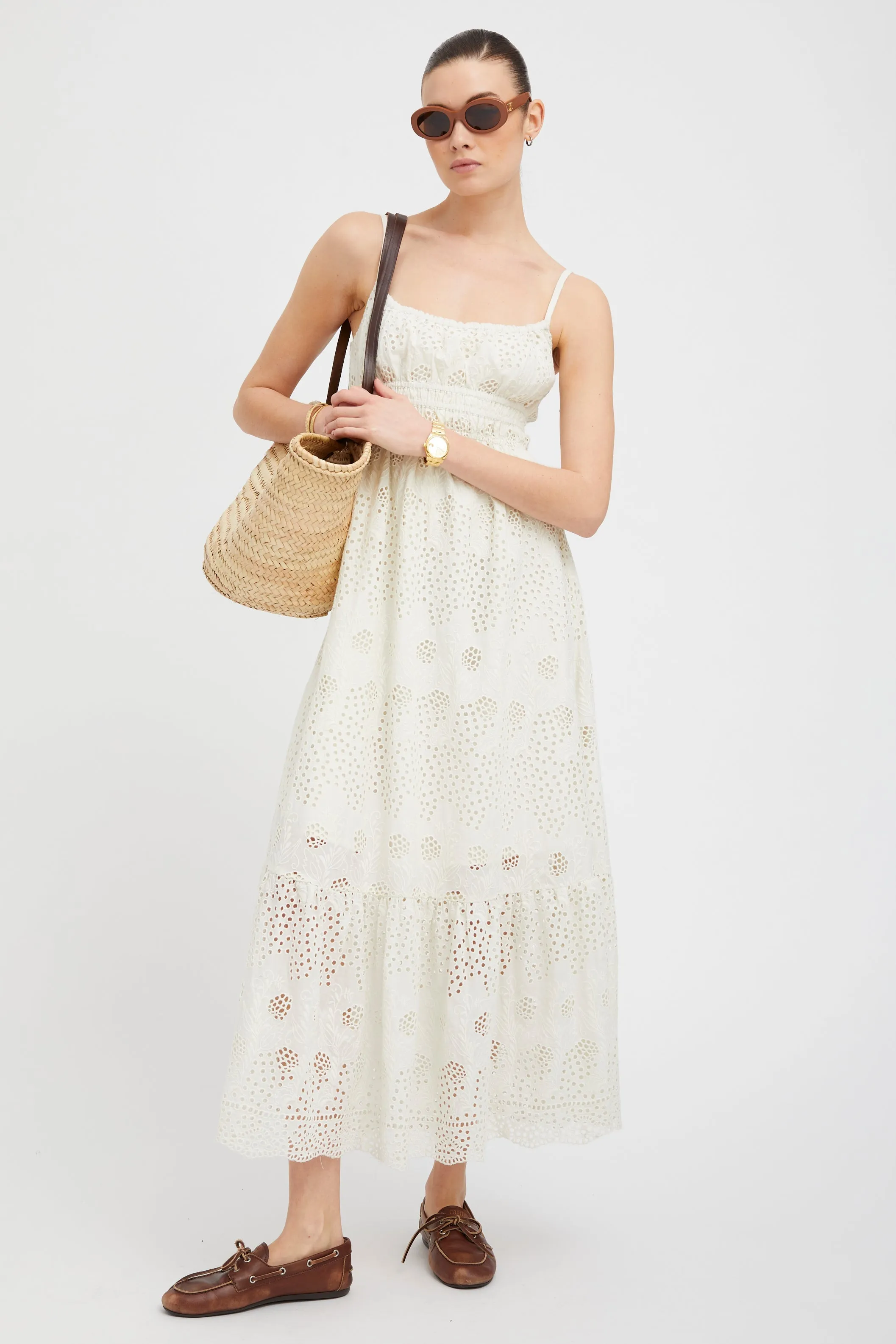 White Eyelet Ali Maxi Dress sold by SPRWMN product image thumbnail 2