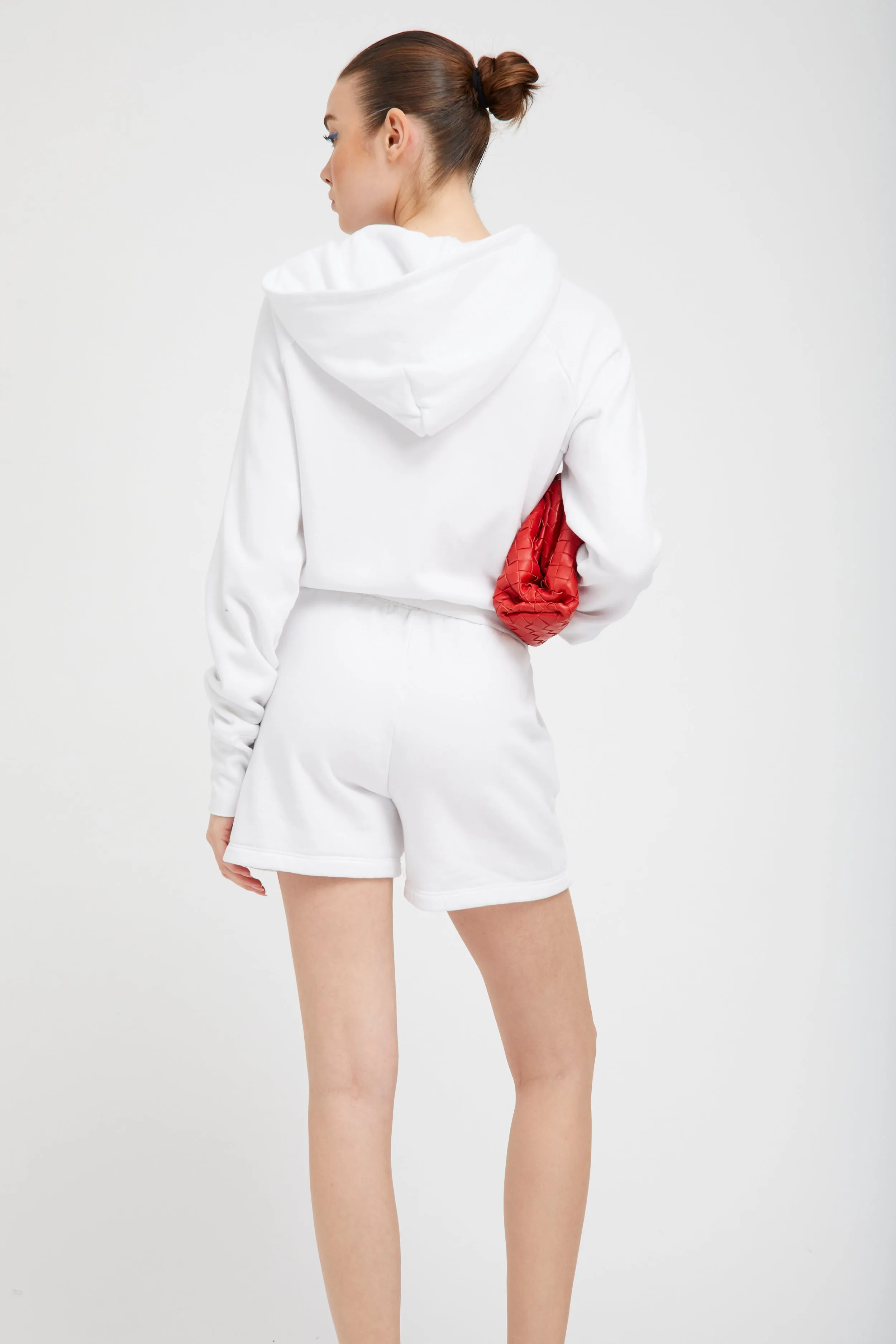 White Shrunken Zip up Hoodie sold by SPRWMN product image thumbnail 4