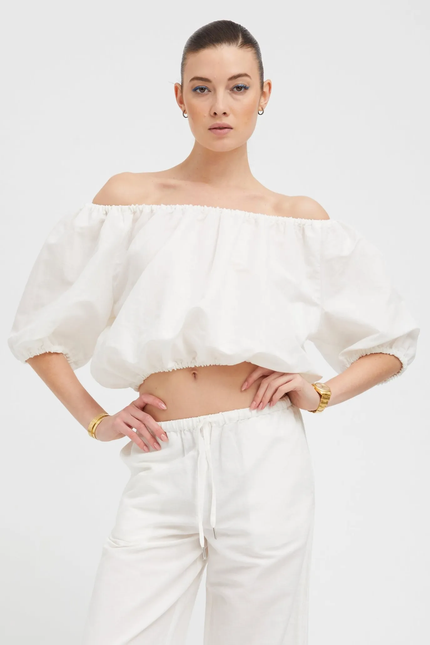White Linen Isabel Top sold by SPRWMN