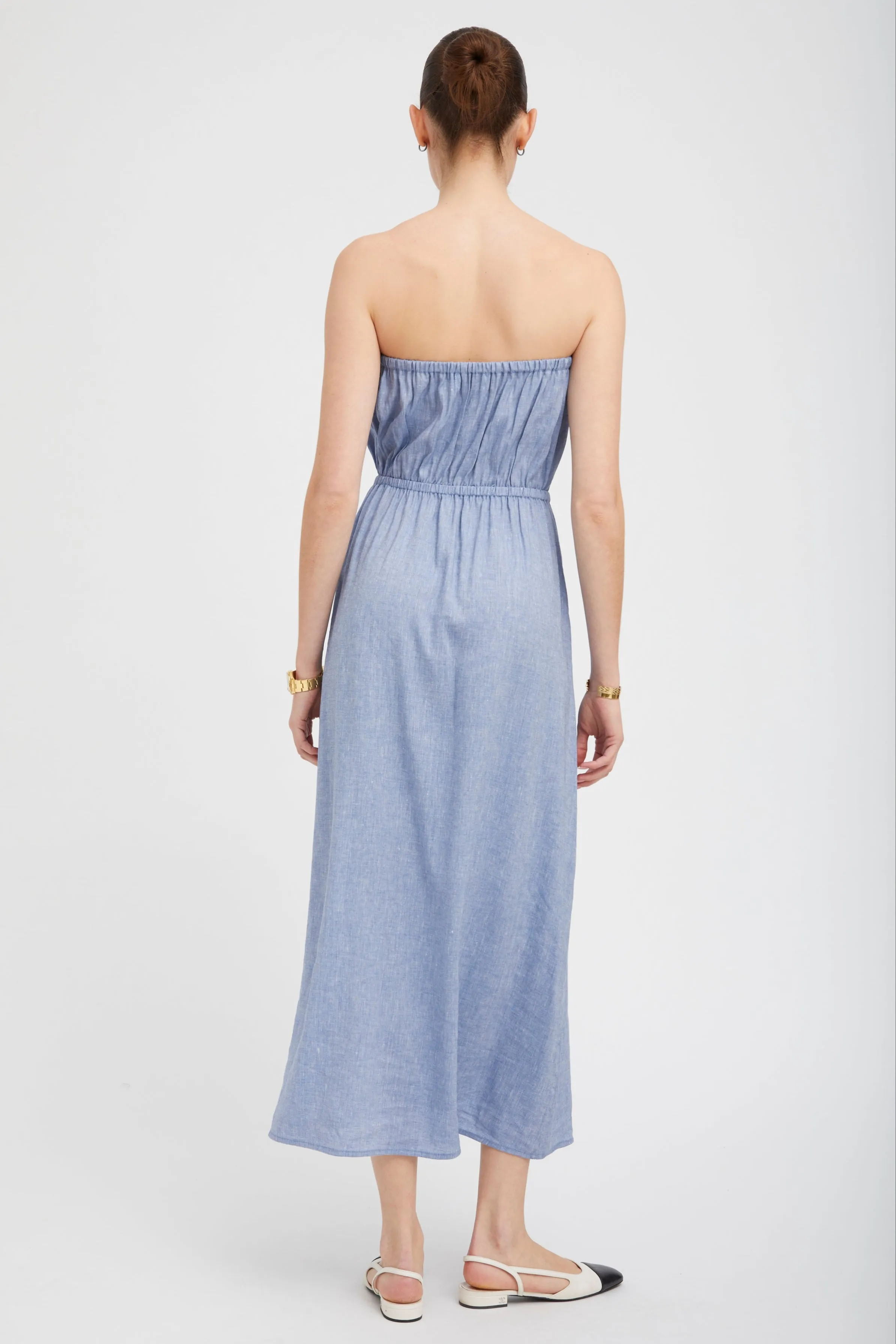 Blue Linen Marie Maxi Dress sold by SPRWMN product image thumbnail 5
