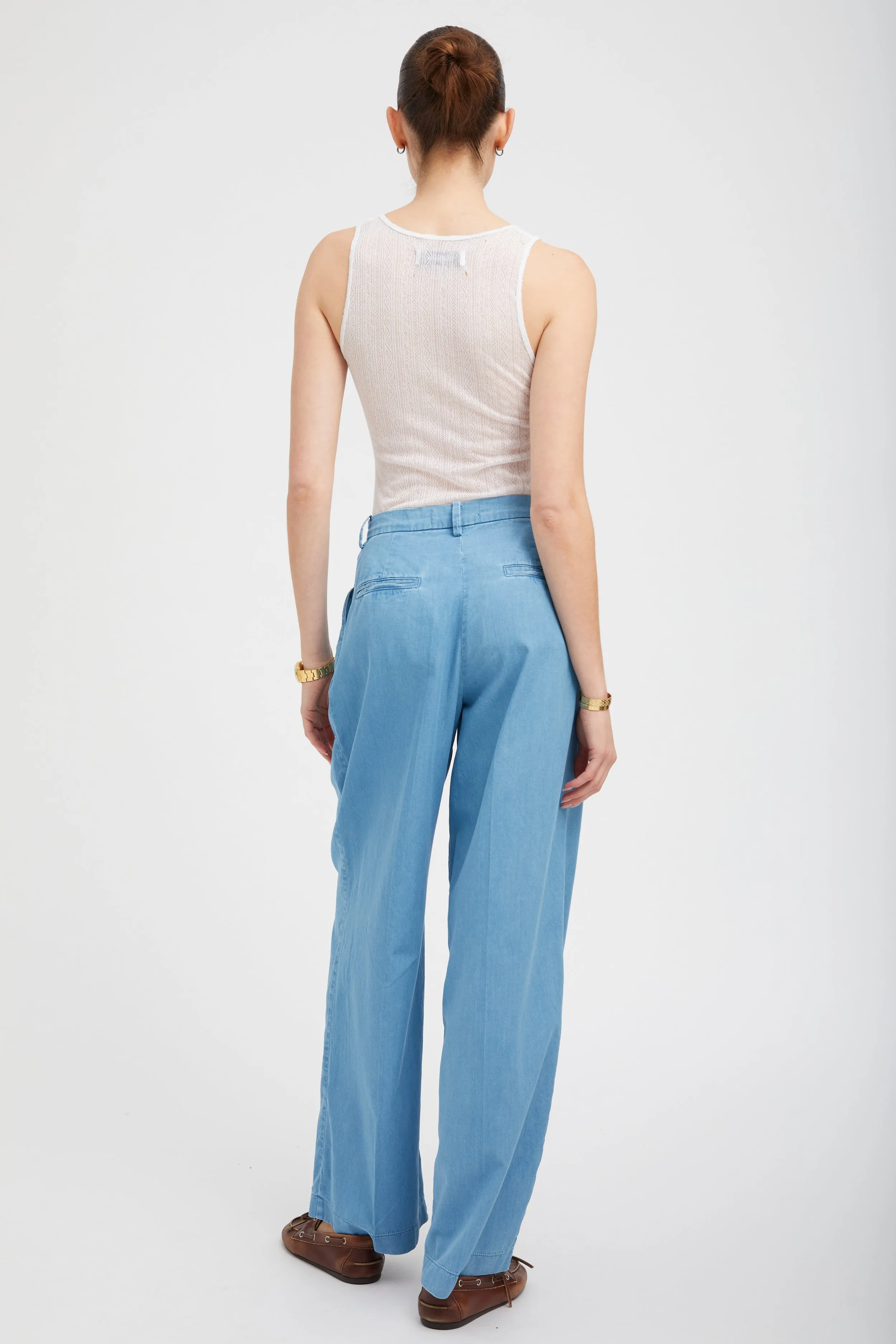 Chambray Pleated Trousers sold by SPRWMN product image thumbnail 4