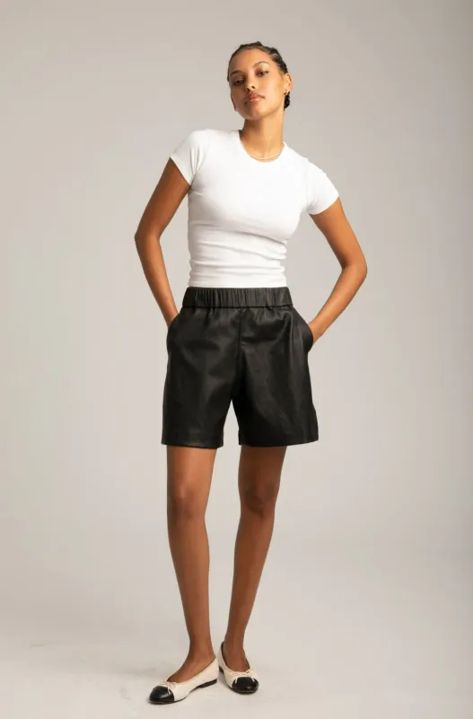 Leather Culotte Shorts made by SPRWMN
