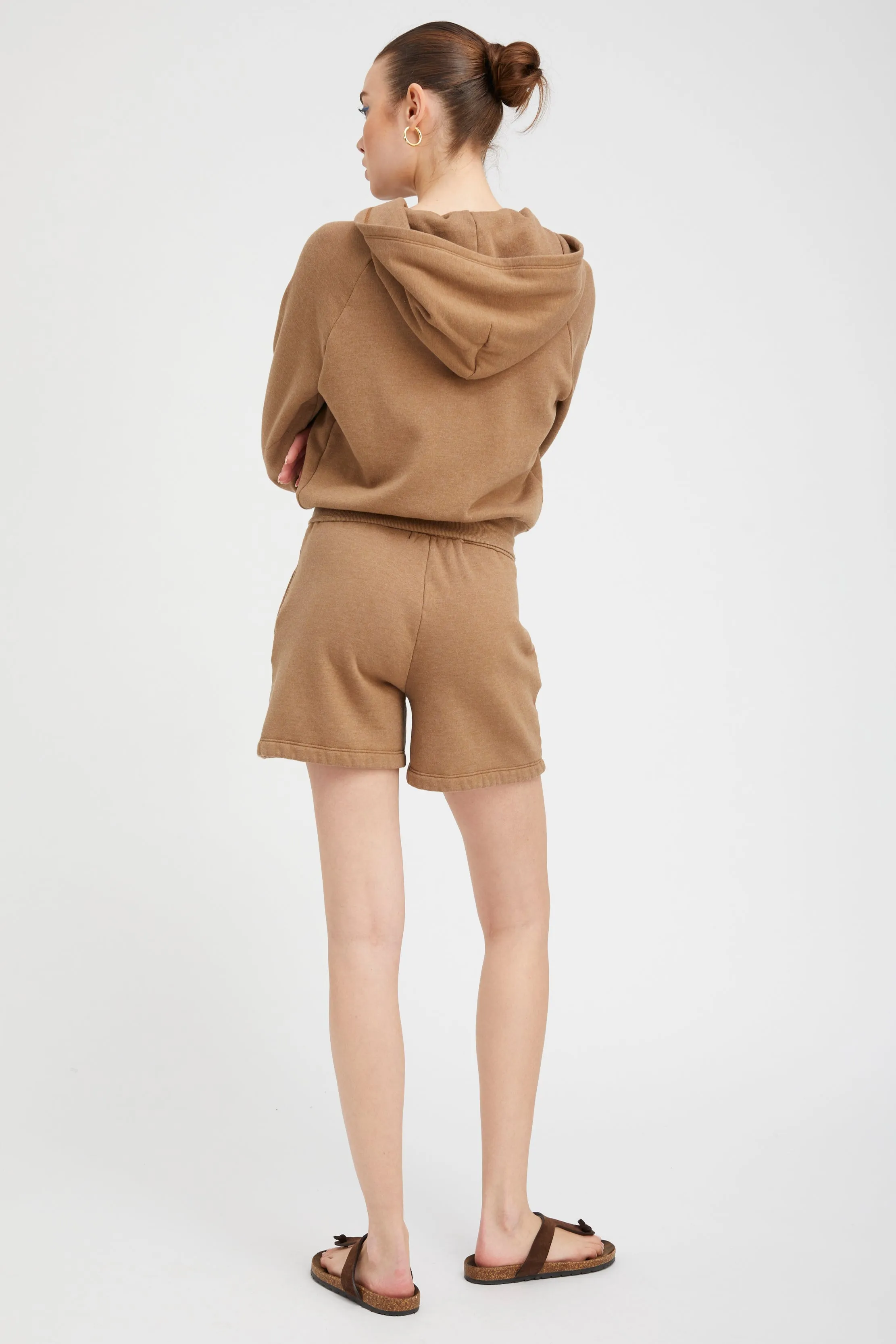 Camel Shrunken Zip Up Hoodie sold by SPRWMN product image thumbnail 4