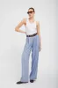 Blue Linen Paloma Pleated Trousers sold by SPRWMN