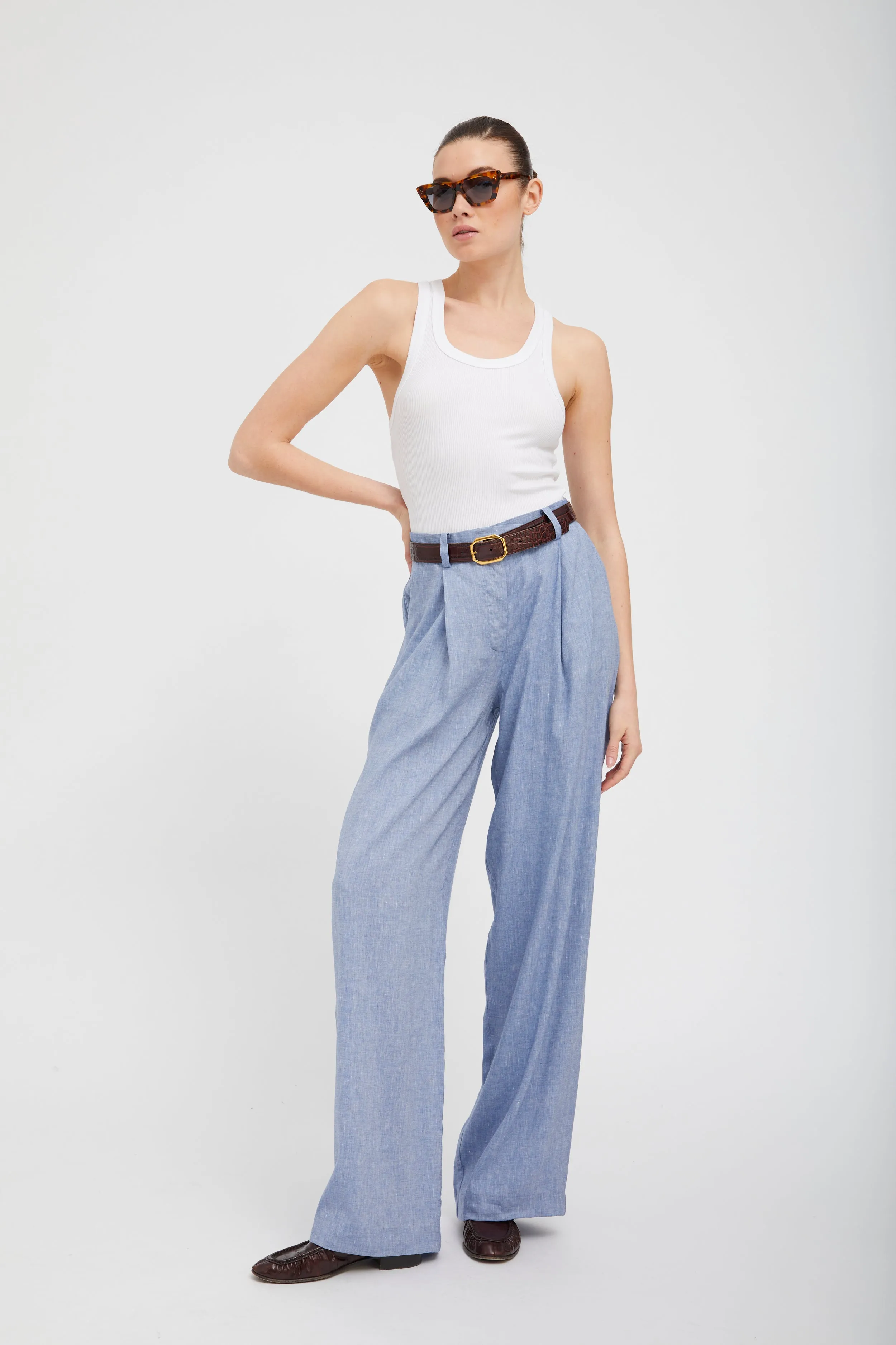 Linen Paloma Pleated Trousers sold by SPRWMN product image thumbnail 2
