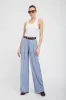 Blue Linen Paloma Pleated Trousers sold by SPRWMN