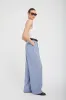 Blue Linen Paloma Pleated Trousers sold by SPRWMN