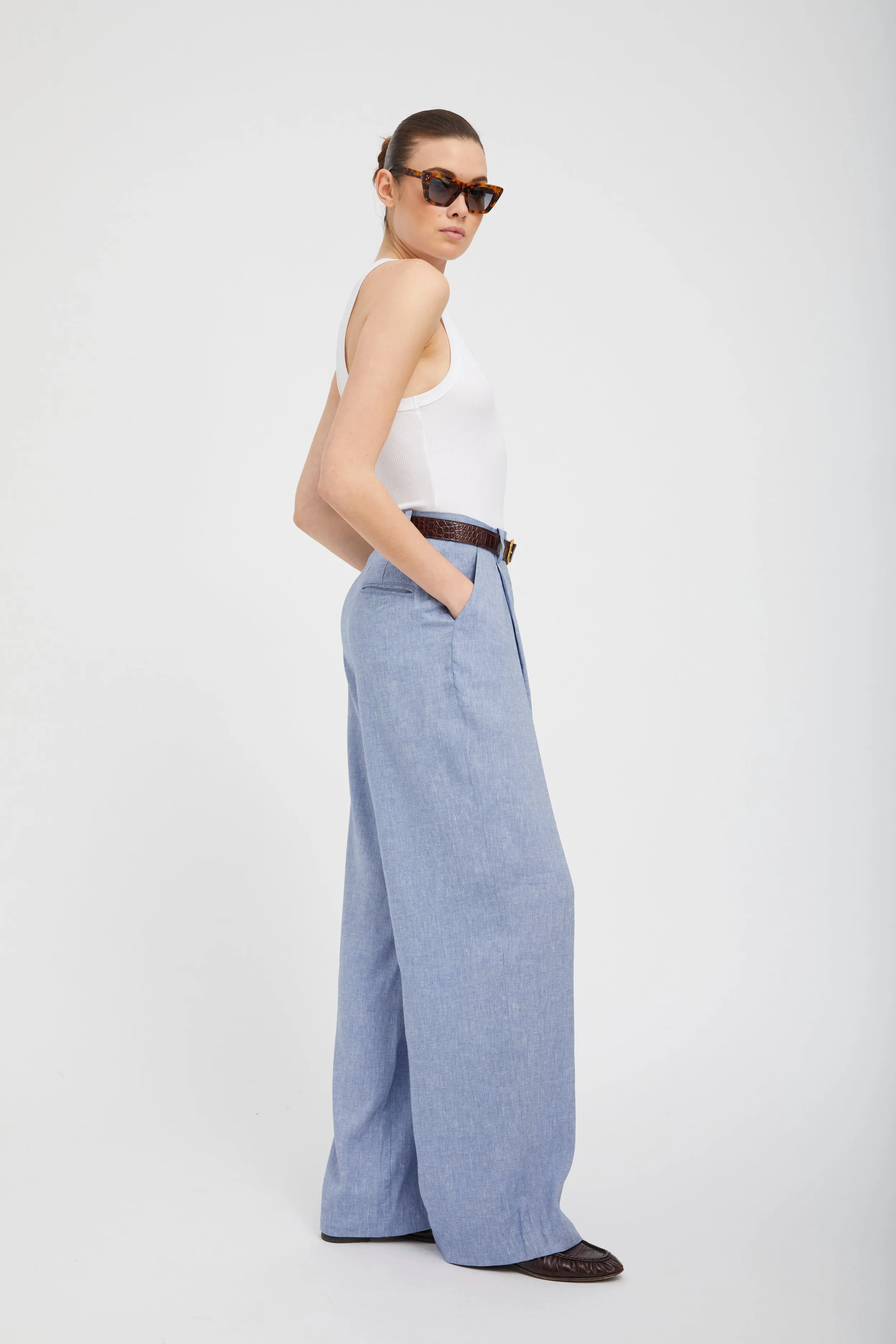 Linen Paloma Pleated Trousers sold by SPRWMN product image thumbnail 3