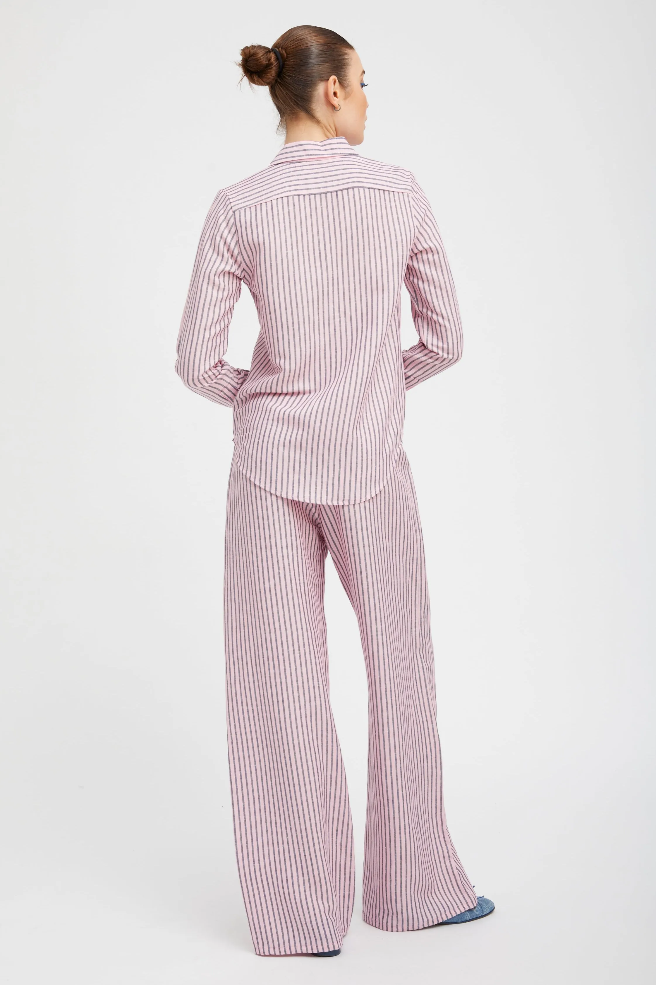 Pink Indigo Striped Linen Easy Pants PR sold by SPRWMN product image thumbnail 4