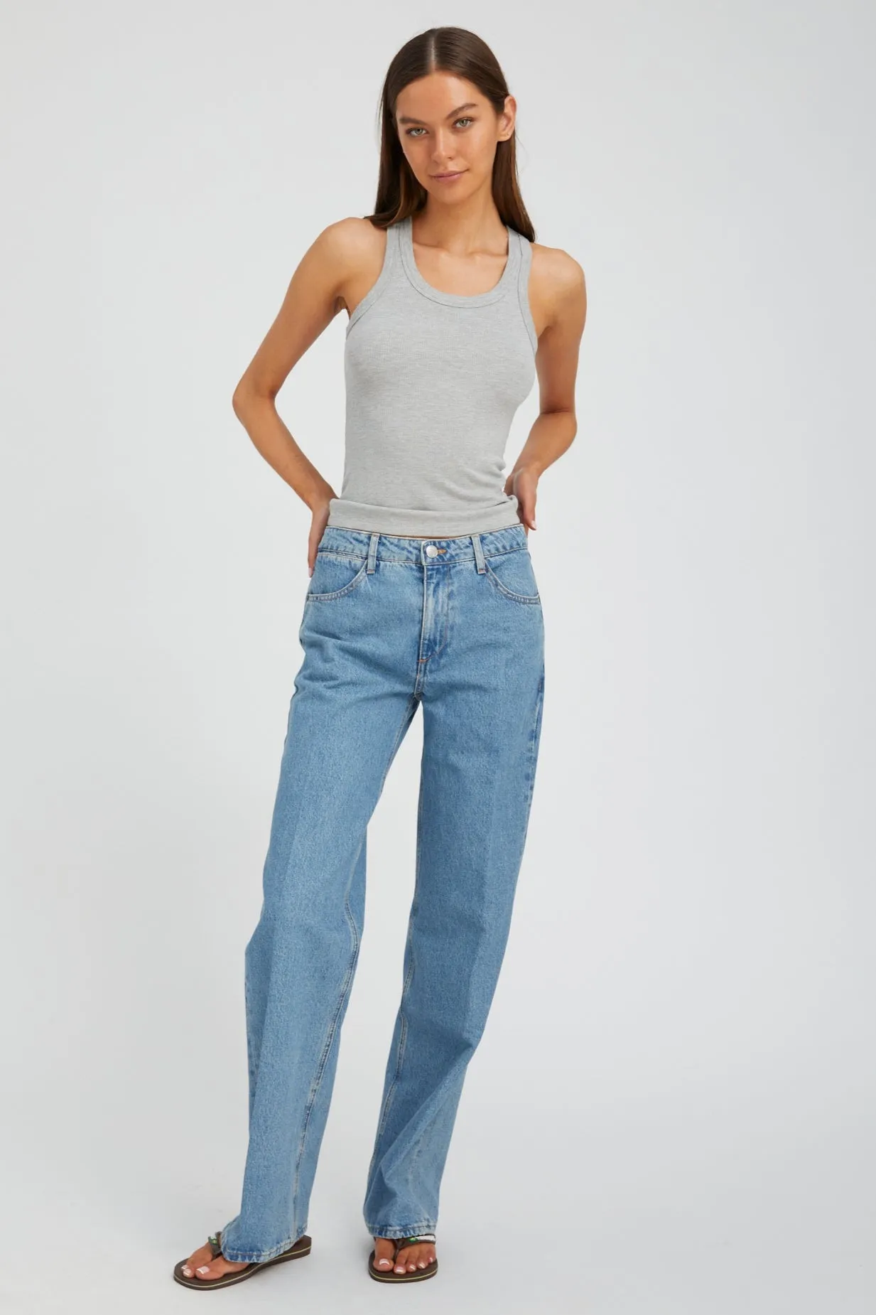 Heather Grey Rib Fitted Scooped Tank PR sold by SPRWMN product image thumbnail 2
