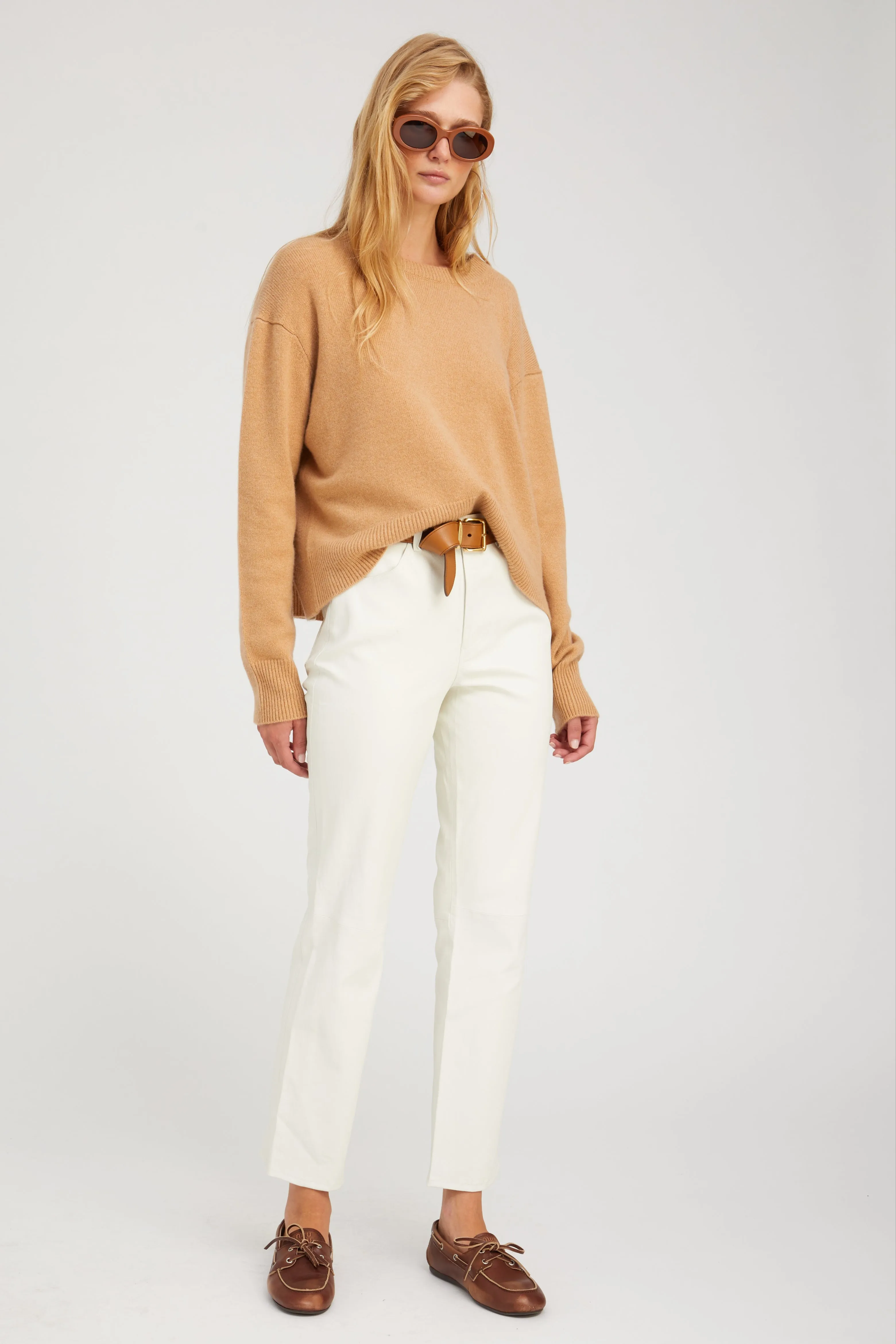 White Leather 5 Pocket Ankle Slim Straight PR sold by SPRWMN product image thumbnail 2