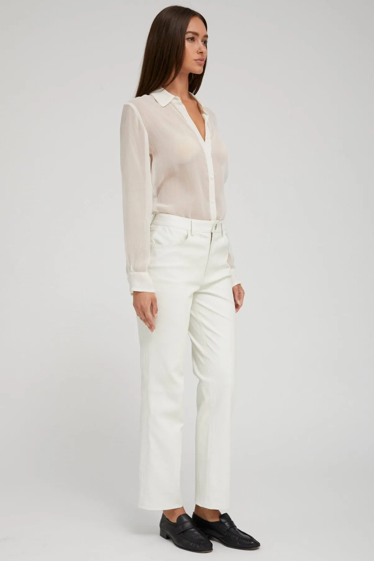 White Leather 5 Pocket Ankle Slim Straight PR sold by SPRWMN product image thumbnail 5