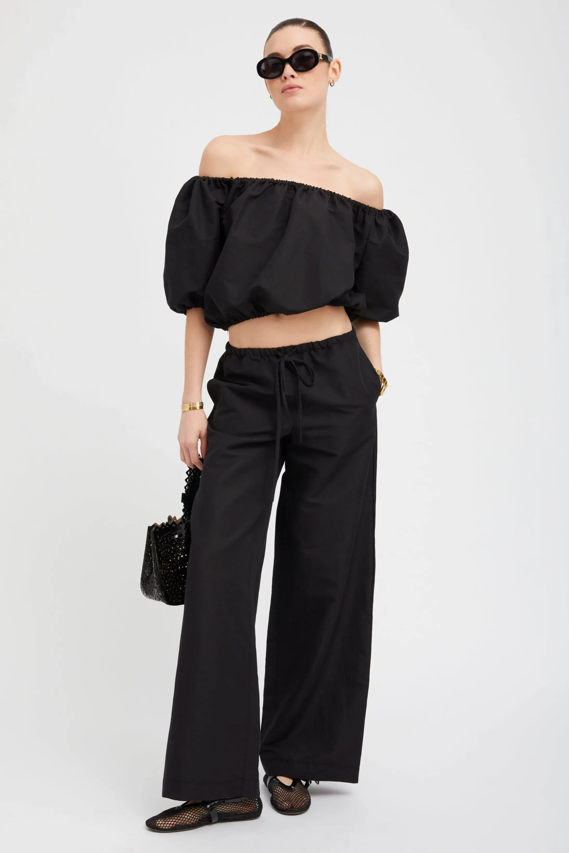 Black Linen Drawstring Pants sold by SPRWMN