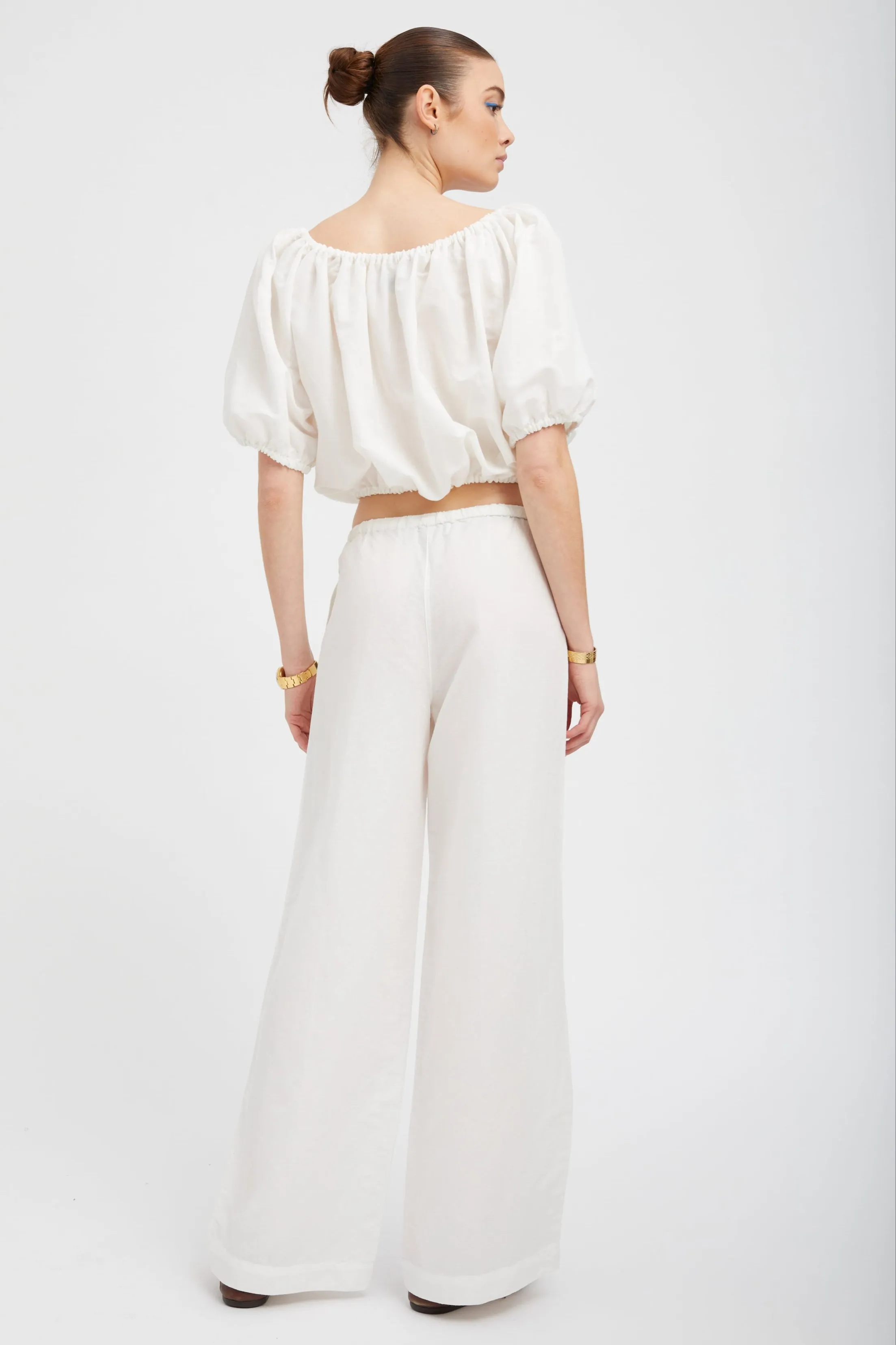 White Linen Drawstring Pants sold by SPRWMN product image thumbnail 4