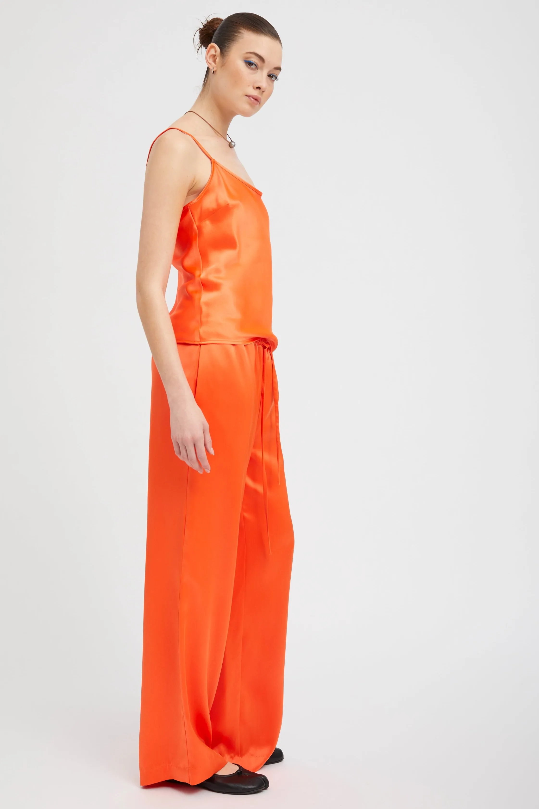 Orange Silk Spaghetti Strap Cami sold by SPRWMN product image thumbnail 4