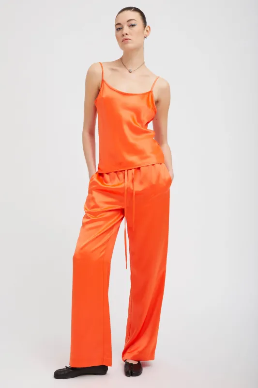 Orange Silk Kauai Pants sold by SPRWMN