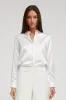 Pearl Silk Fitted Button Down PR sold by SPRWMN
