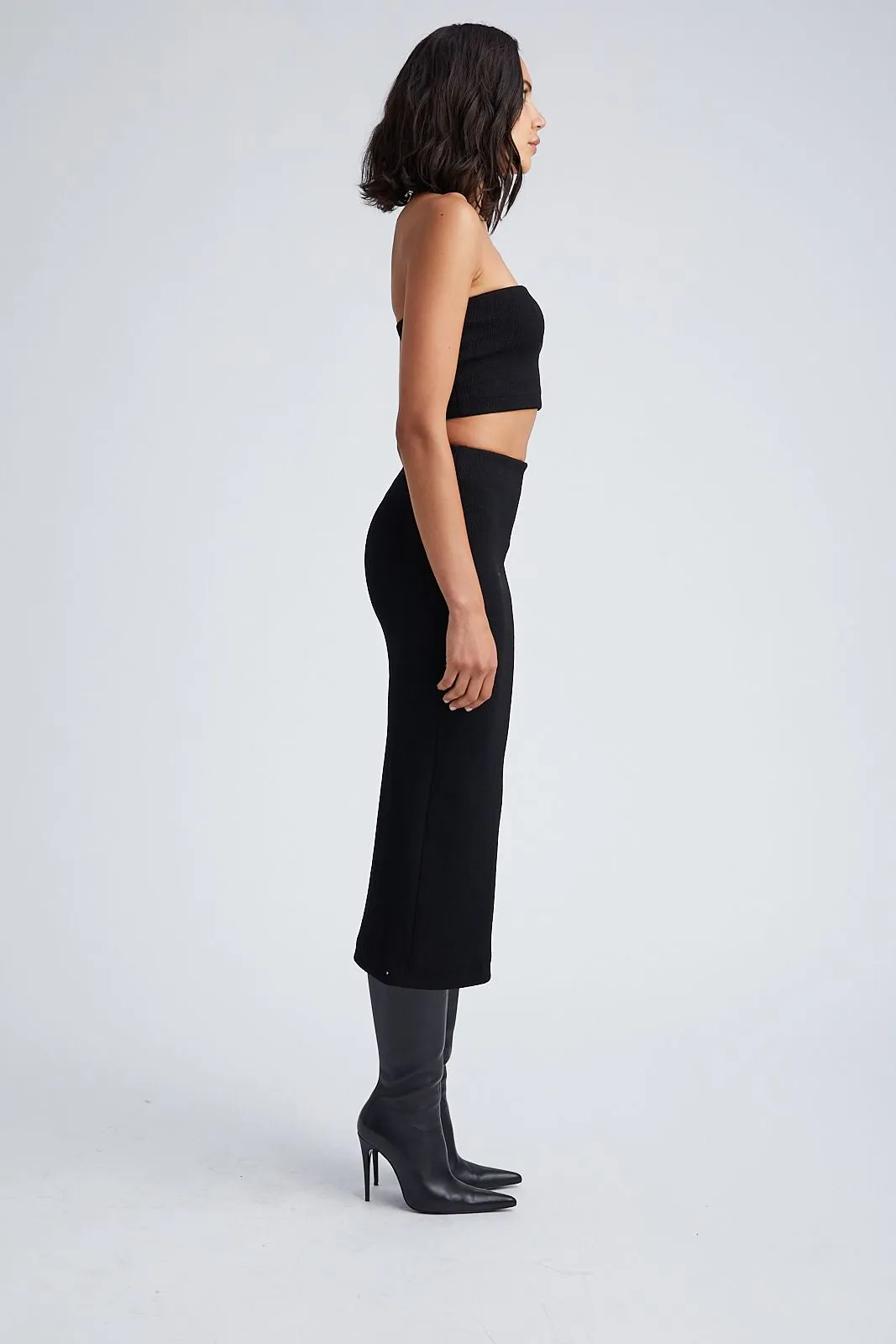 Black Stretch Jacquard Tube Skirt sold by SPRWMN product image thumbnail 3