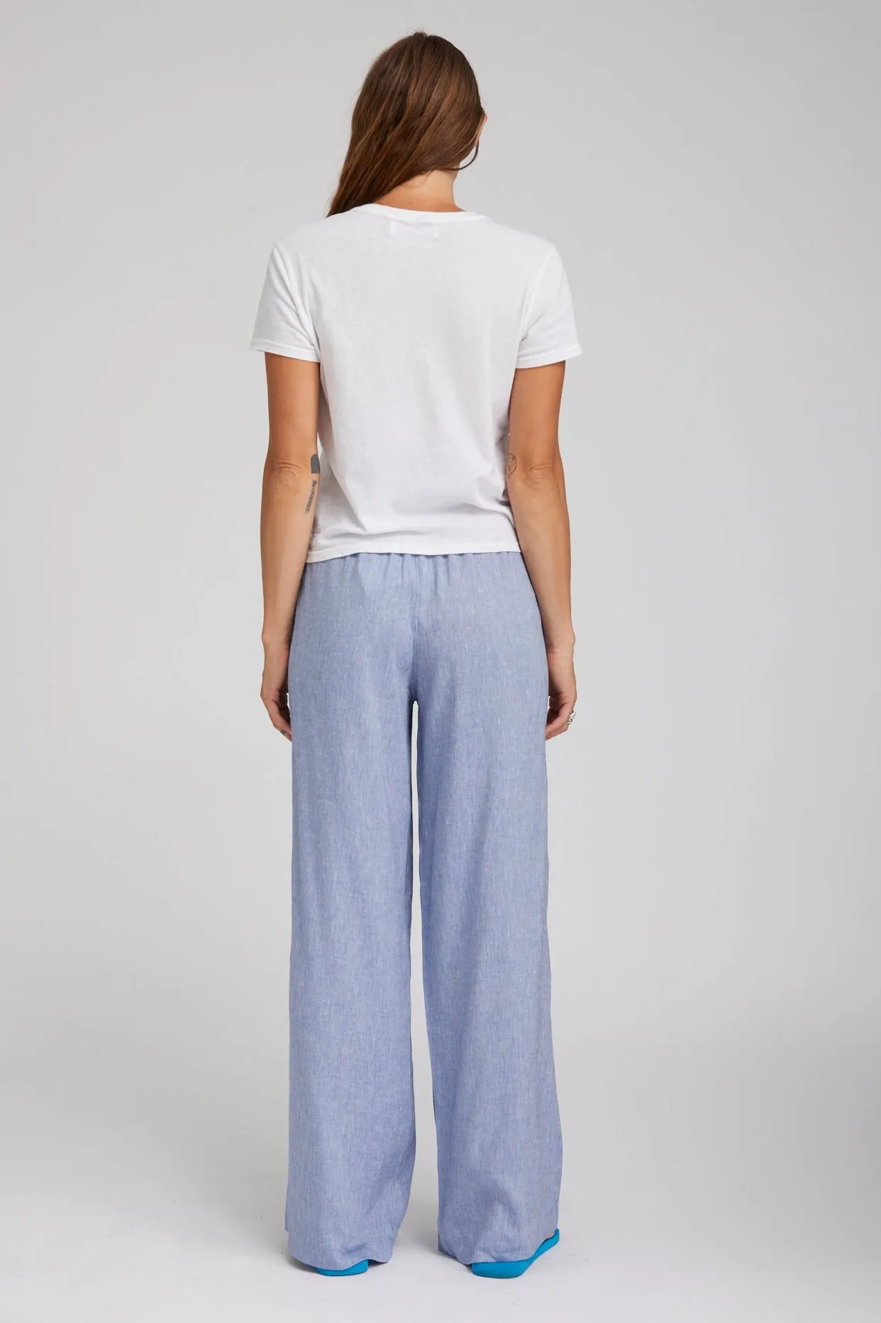Blue Linen Drawstring Pants sold by SPRWMN product image thumbnail 3