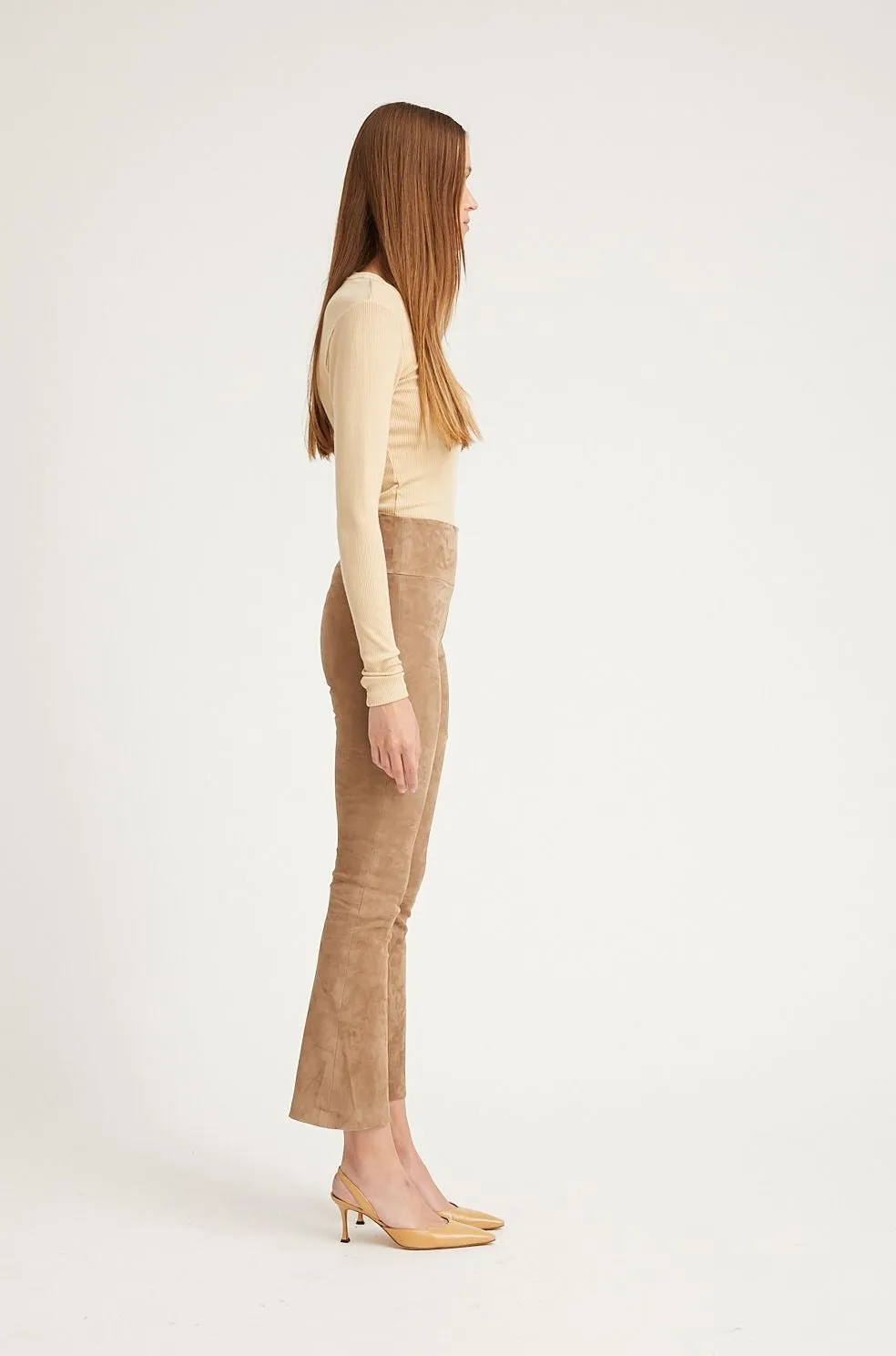 Mushroom Suede Ankle Flare Leggings sold by SPRWMN product image thumbnail 2
