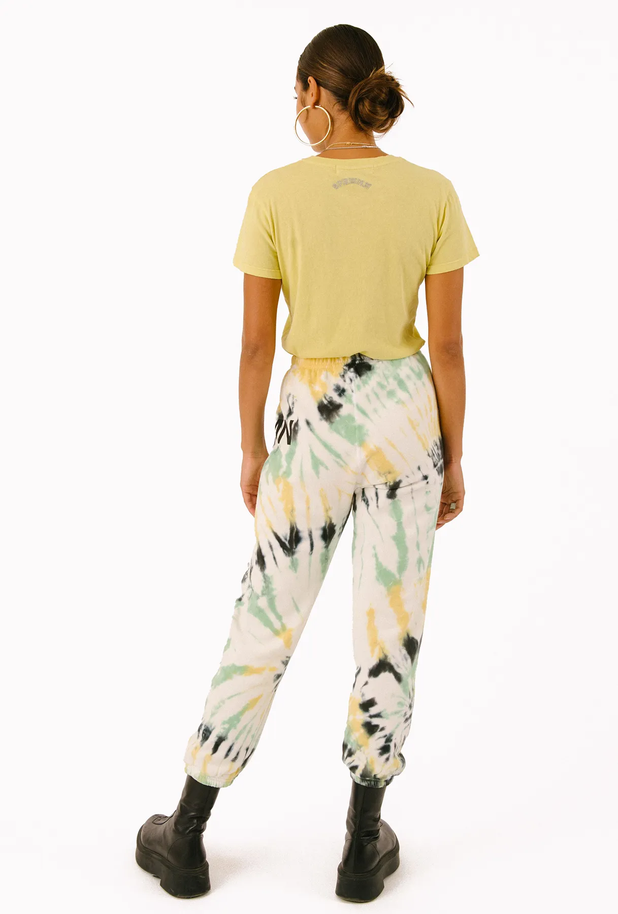 Faded Green Tie Dye Cotton Big Logo Sweatpants sold by SPRWMN product image thumbnail 3