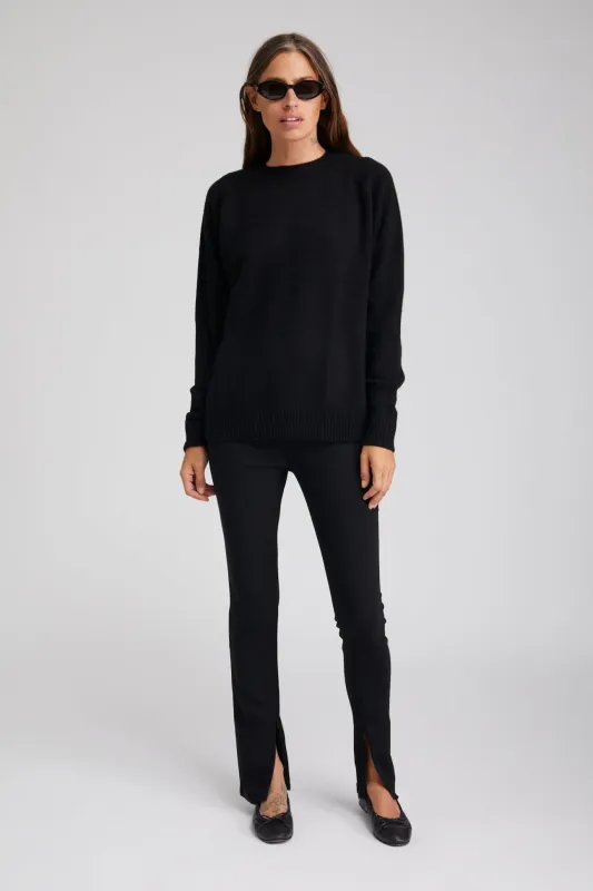 Black Crepe Ankle Zipper Pants sold by SPRWMN