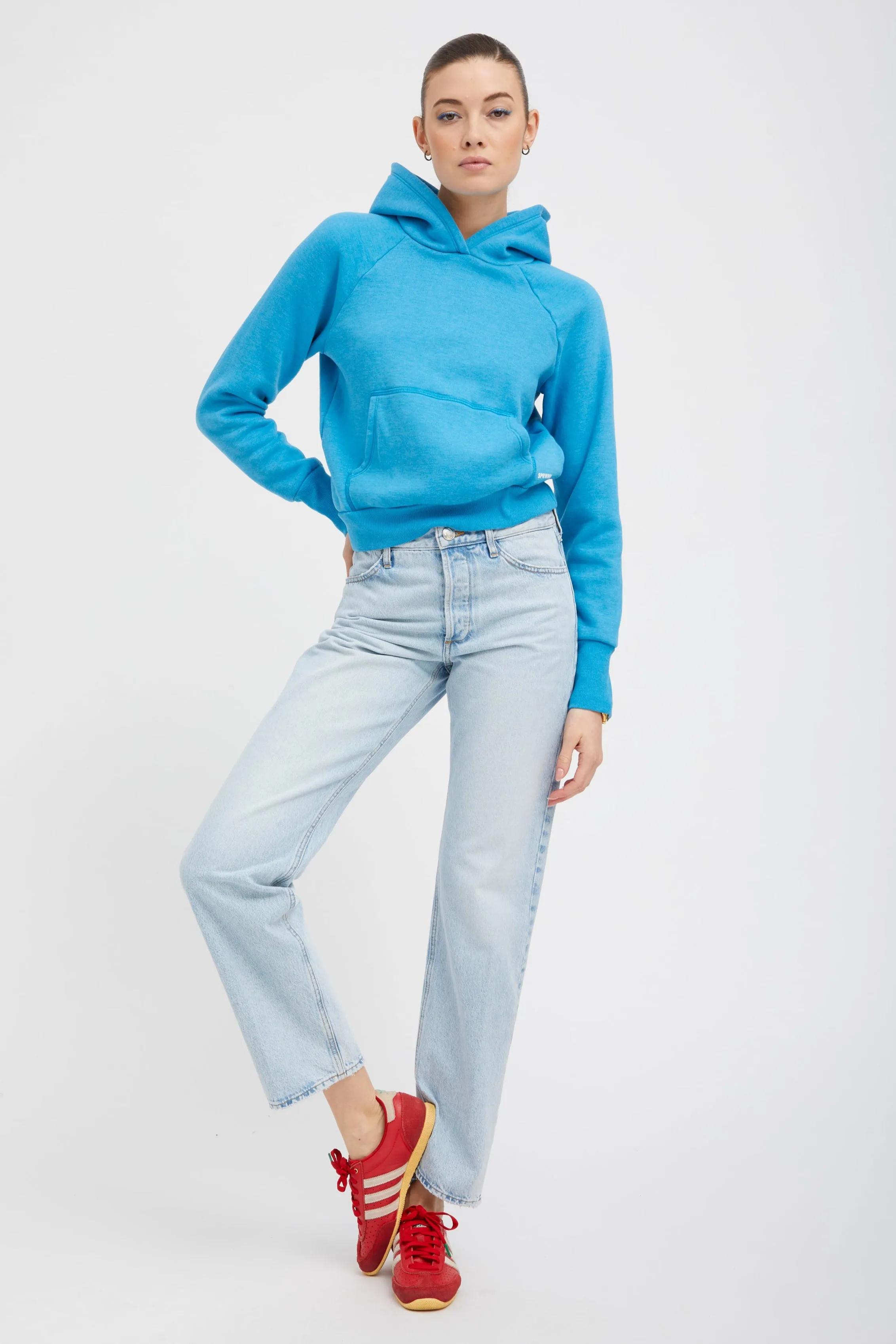 Turquoise Shrunken Hoodie PR sold by SPRWMN product image thumbnail 2