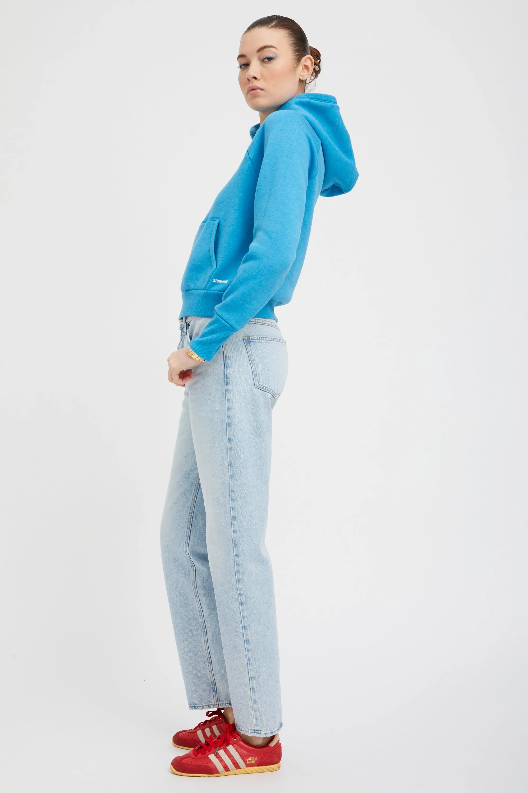 Turquoise Shrunken Hoodie PR sold by SPRWMN product image thumbnail 3