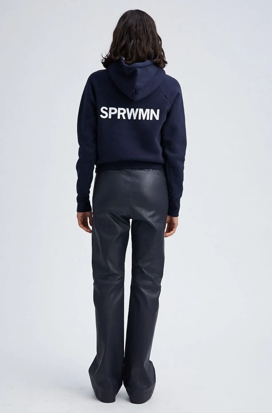 Navy Leather Straight Leg Pants sold by SPRWMN product image thumbnail 4