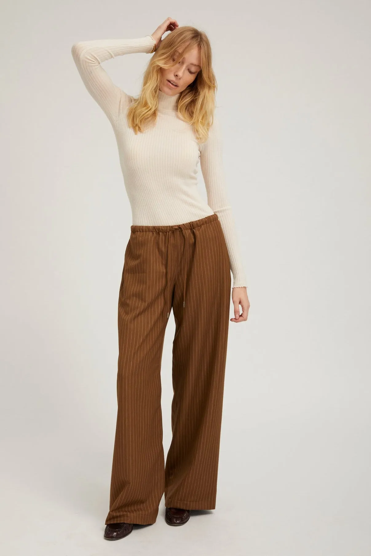 Camel Stripe Drawstring Pants sold by SPRWMN product image thumbnail 2
