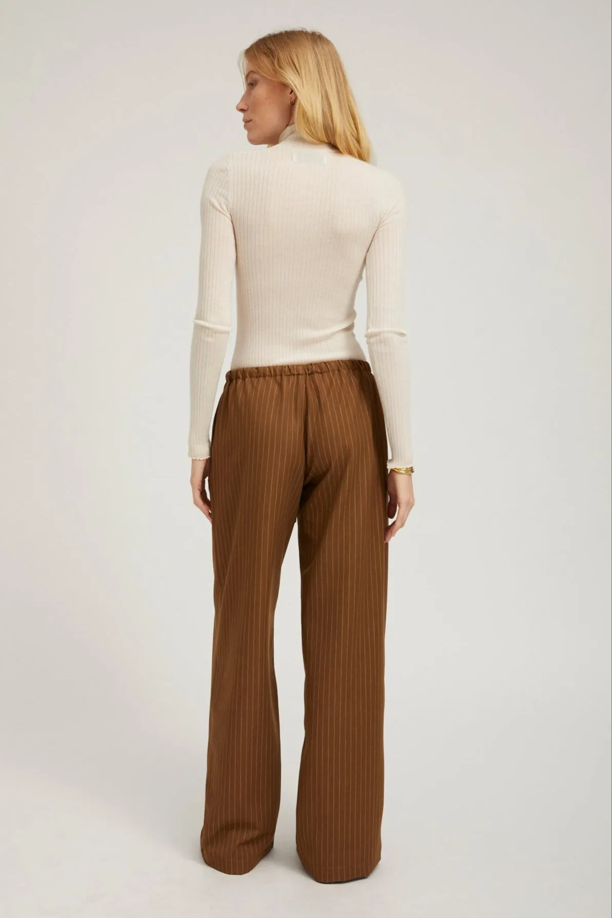 Camel Stripe Drawstring Pants sold by SPRWMN product image thumbnail 5