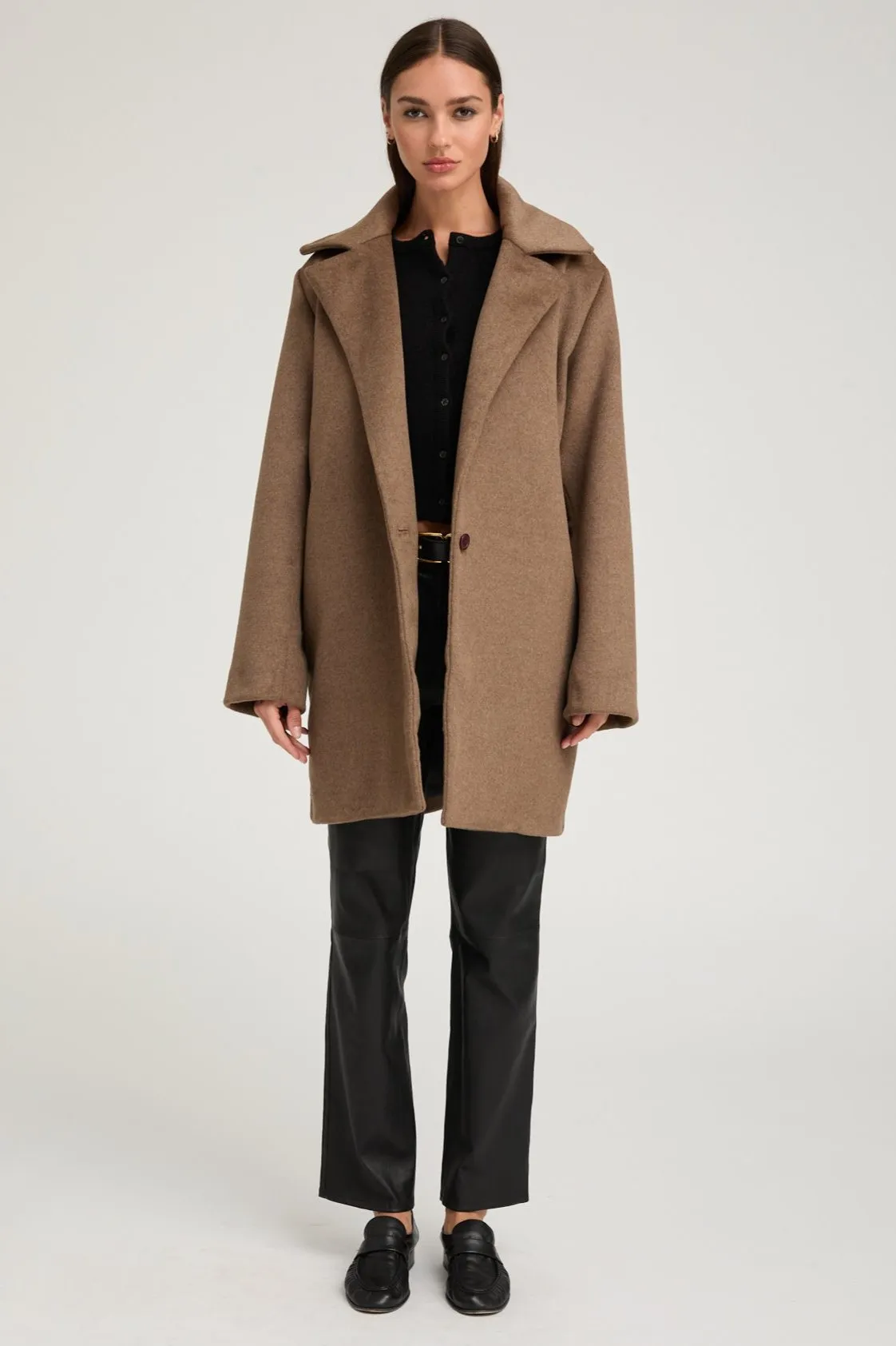 Truffle Cashmere Short Classic Coat sold by SPRWMN