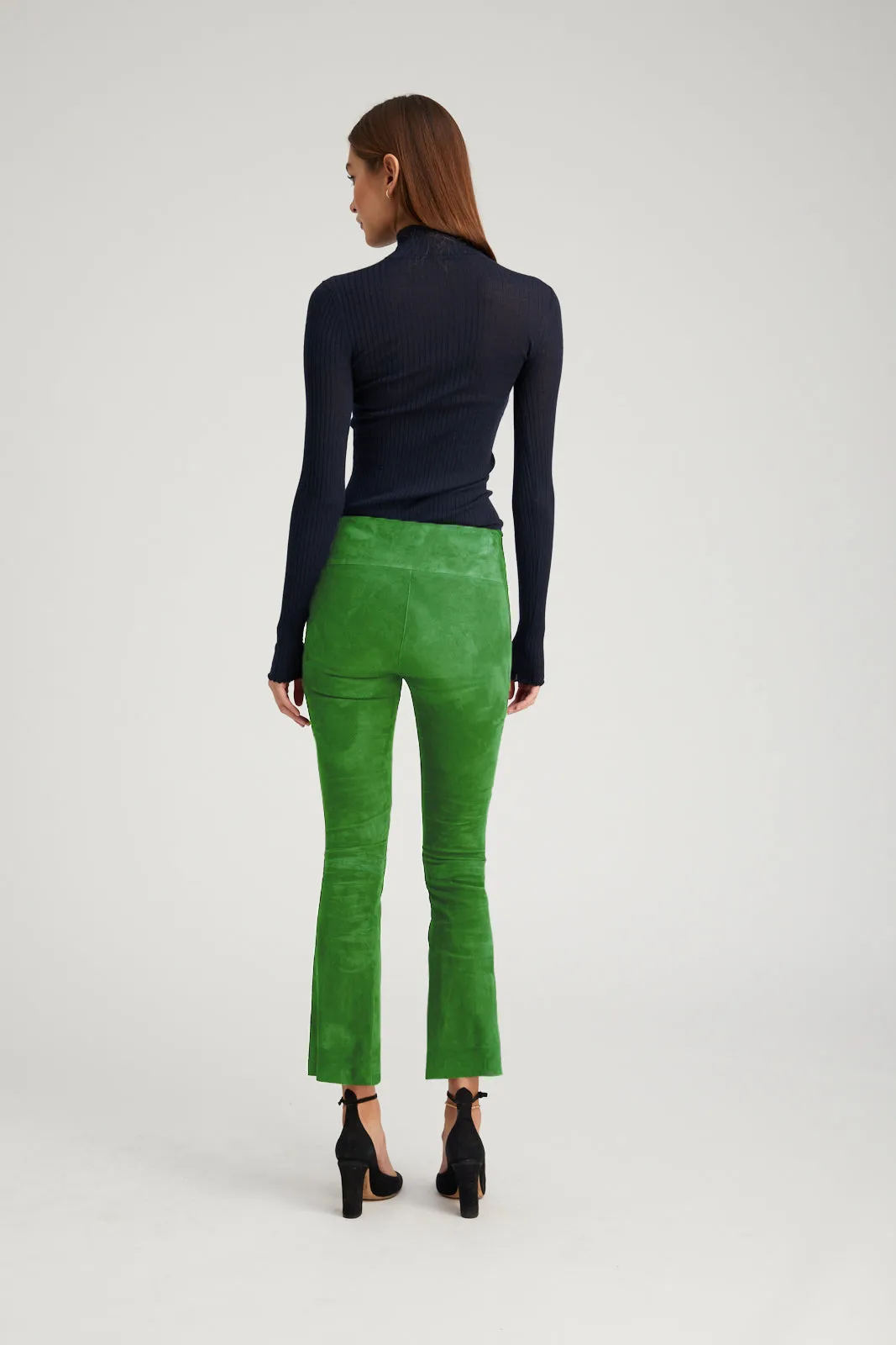 Kelly Green Suede Crop Flare sold by SPRWMN product image thumbnail 2