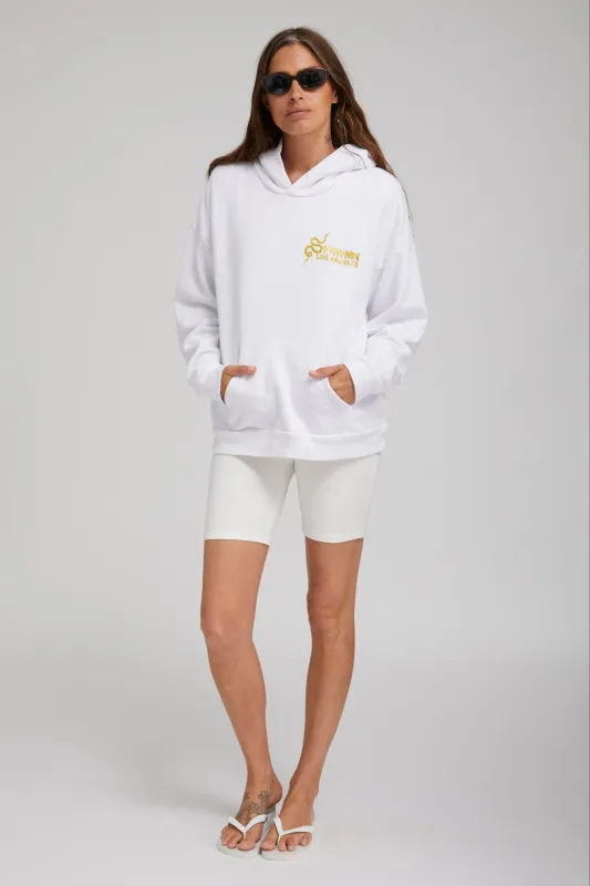White and Gold Glitter Snake Hoodie sold by SPRWMN