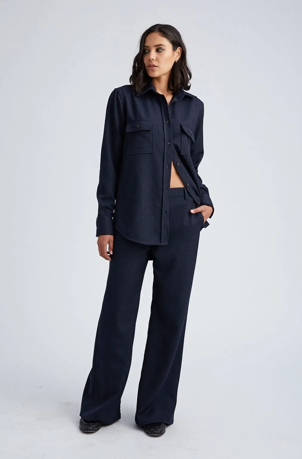 Navy Oversized Button Down sold by SPRWMN product image thumbnail 2