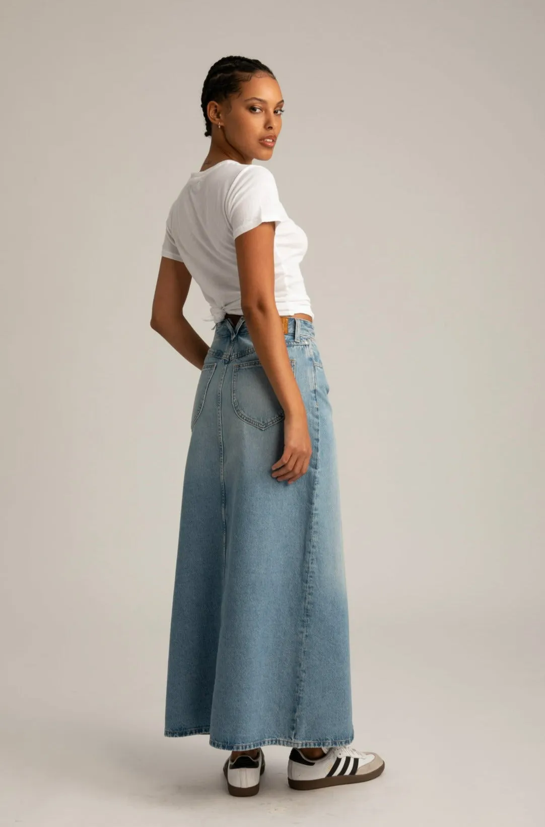Paradis Long Denim Slit Skirt sold by SPRWMN product image thumbnail 3
