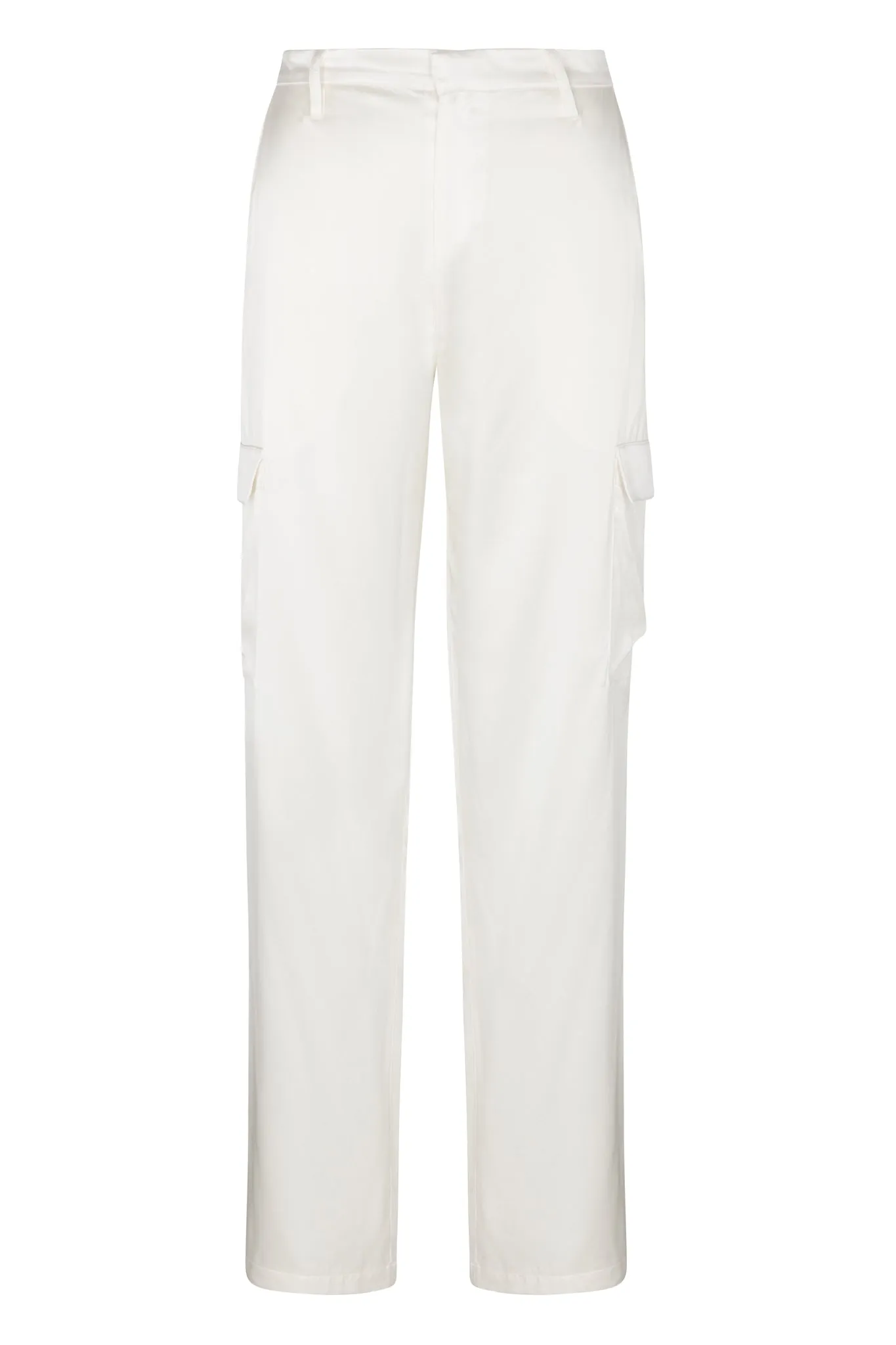 White Silk Baggy Cargo Pants sold by SPRWMN product image thumbnail 2