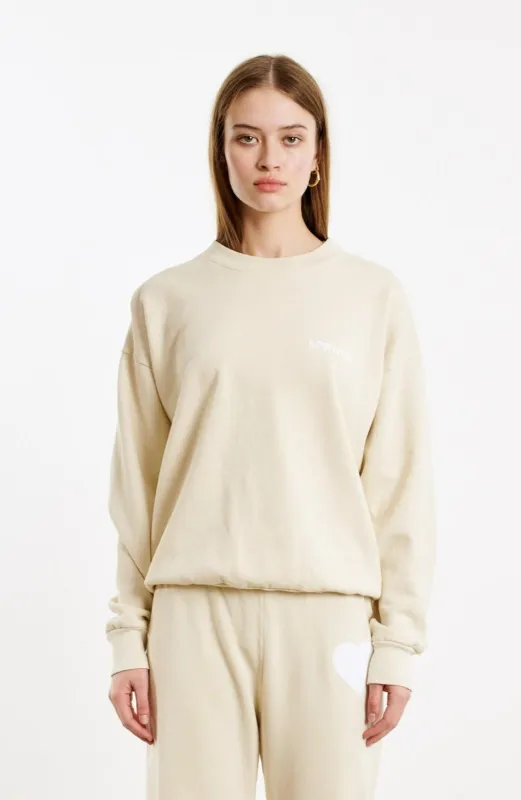 Cream Cotton Logo Sweatshirt sold by SPRWMN